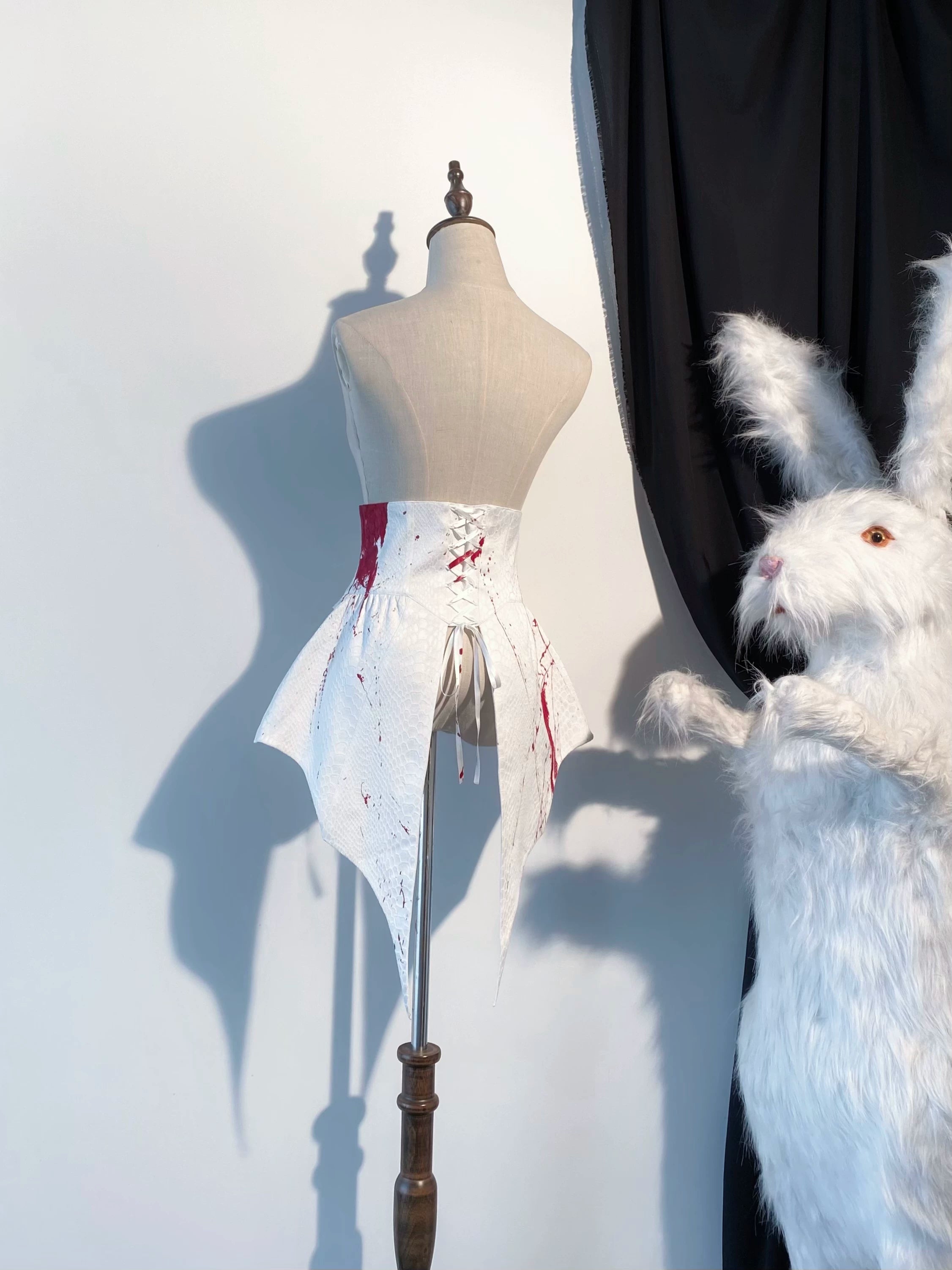 Blue Moon Bone Erosion - Gothic Lolita Waist Cincher, Bat Wing Hem 44453:809548