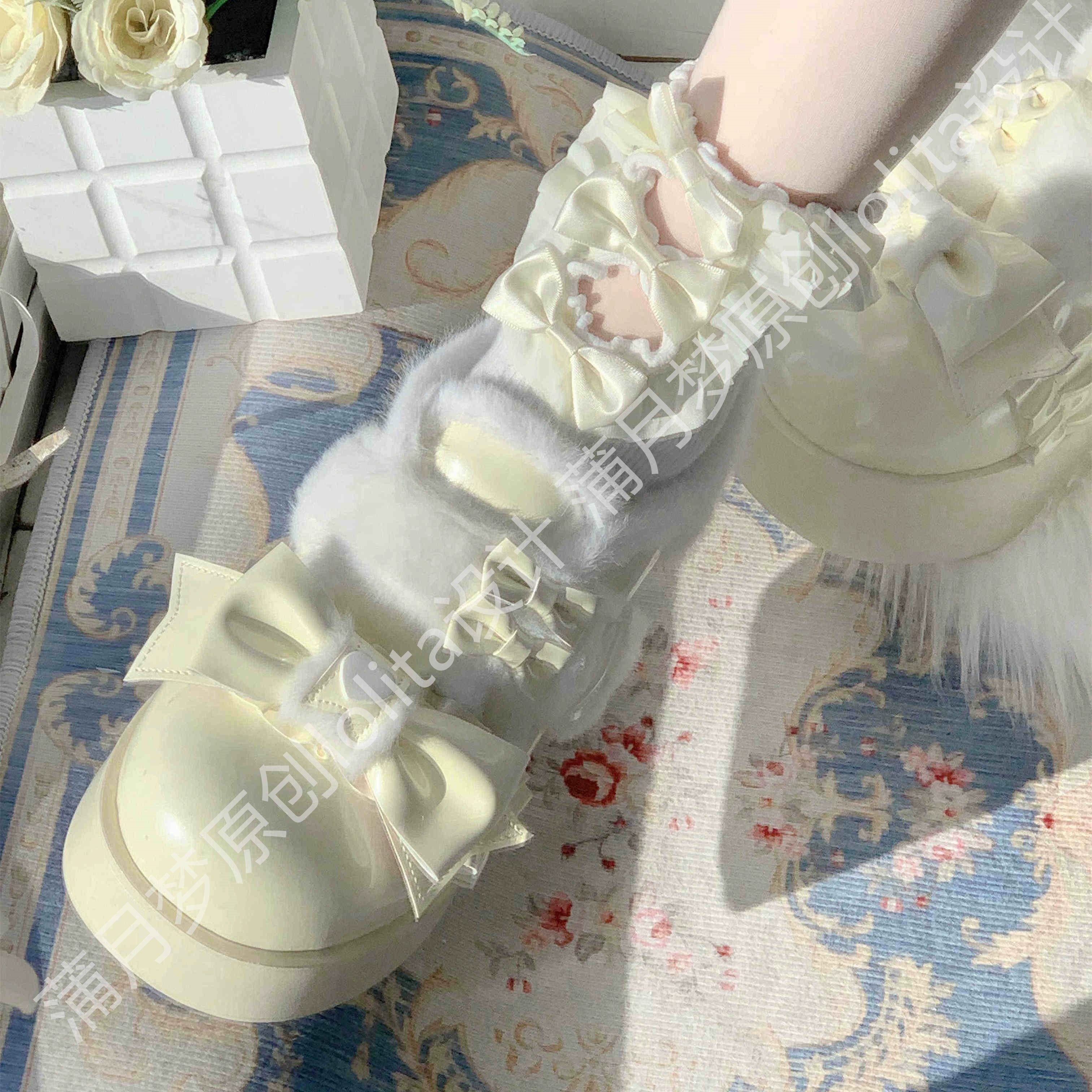 Puyuemeng - Cozy Cake - Winter Warm-lined Sweet Lolita Platform Shoes 44044:793952