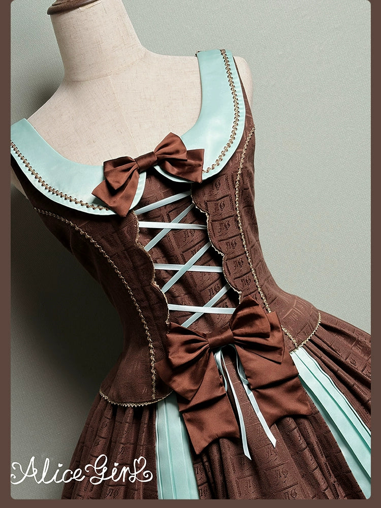 Alice Girl - Bear Chocolate Slab - Classic Lolita Slim Fit JSK & SK Dress 44309:804320