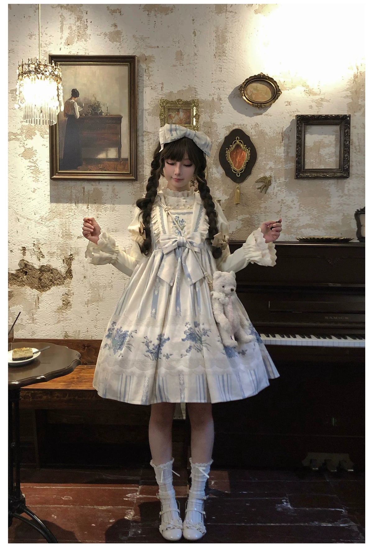 Iris - Classic Lolita JSK Dress Set, Iris Print and Embroidery 45997:871499