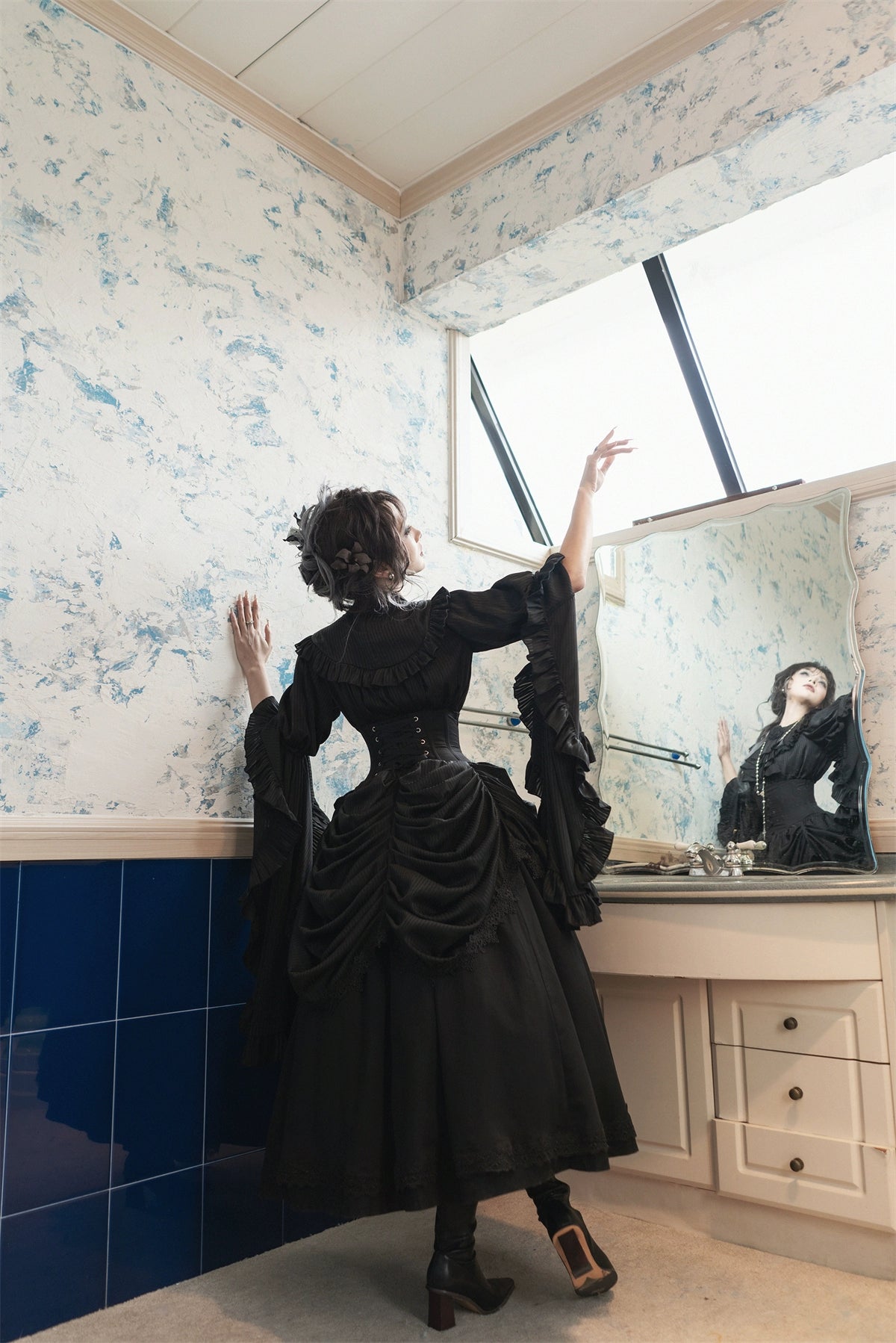 Muppet Mind Ben - Dreaming - Gothic Lolita Princess Sleeves Blouse Striped Printing 39008:608454