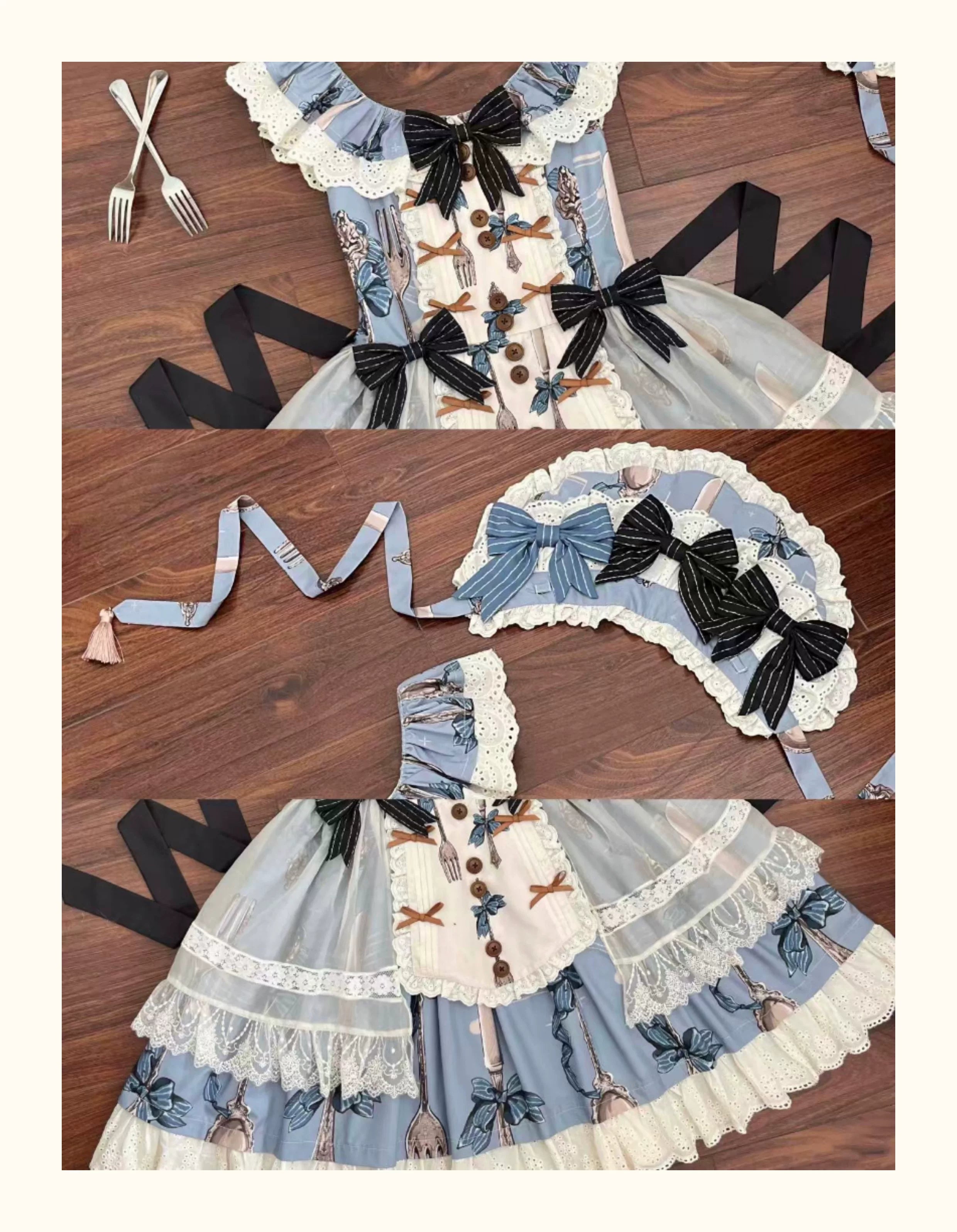Witch's Banquet - Printed Doll-like Sweet Lolita OP, Apron-like Front 44634:816894