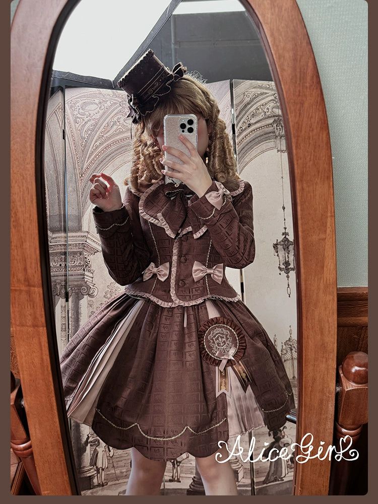 Alice Girl - Bear Chocolate Slab - Classic Lolita Slim Fit JSK & SK Dress 44309:804399