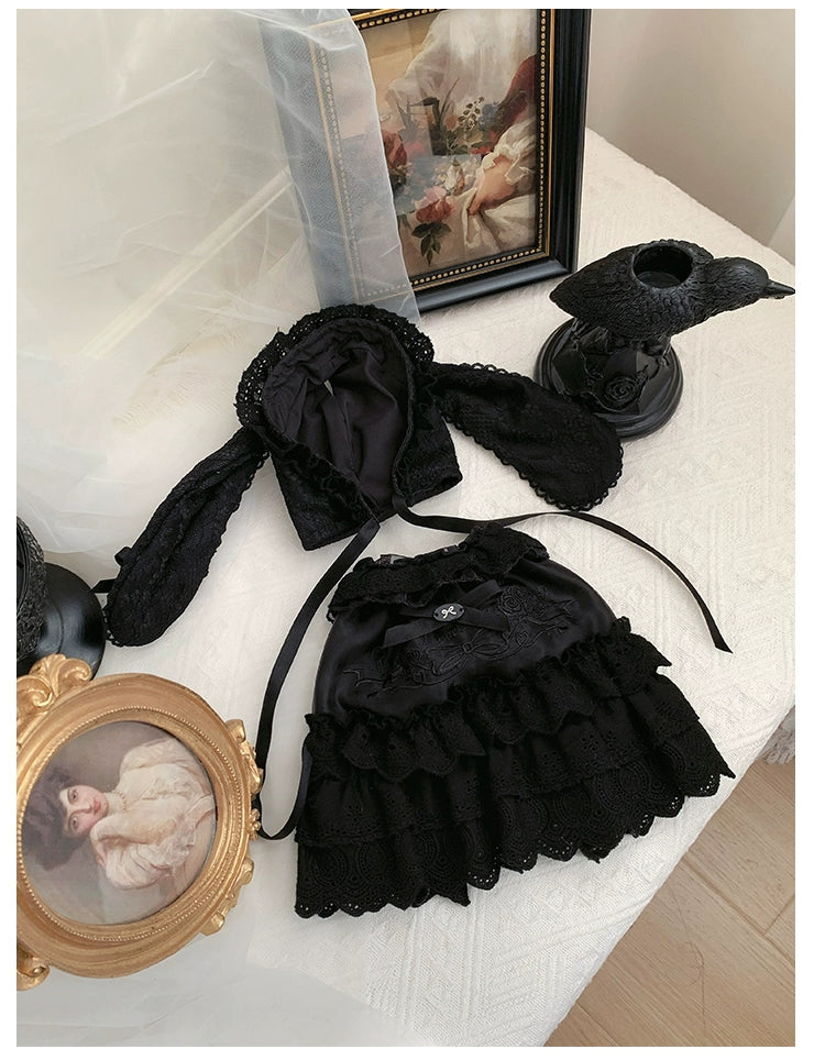 With PUJI - Puppet Box - Kawaii Lolita Bag Lamb Kitten Detachable Bag Dress Hat 40976:682386