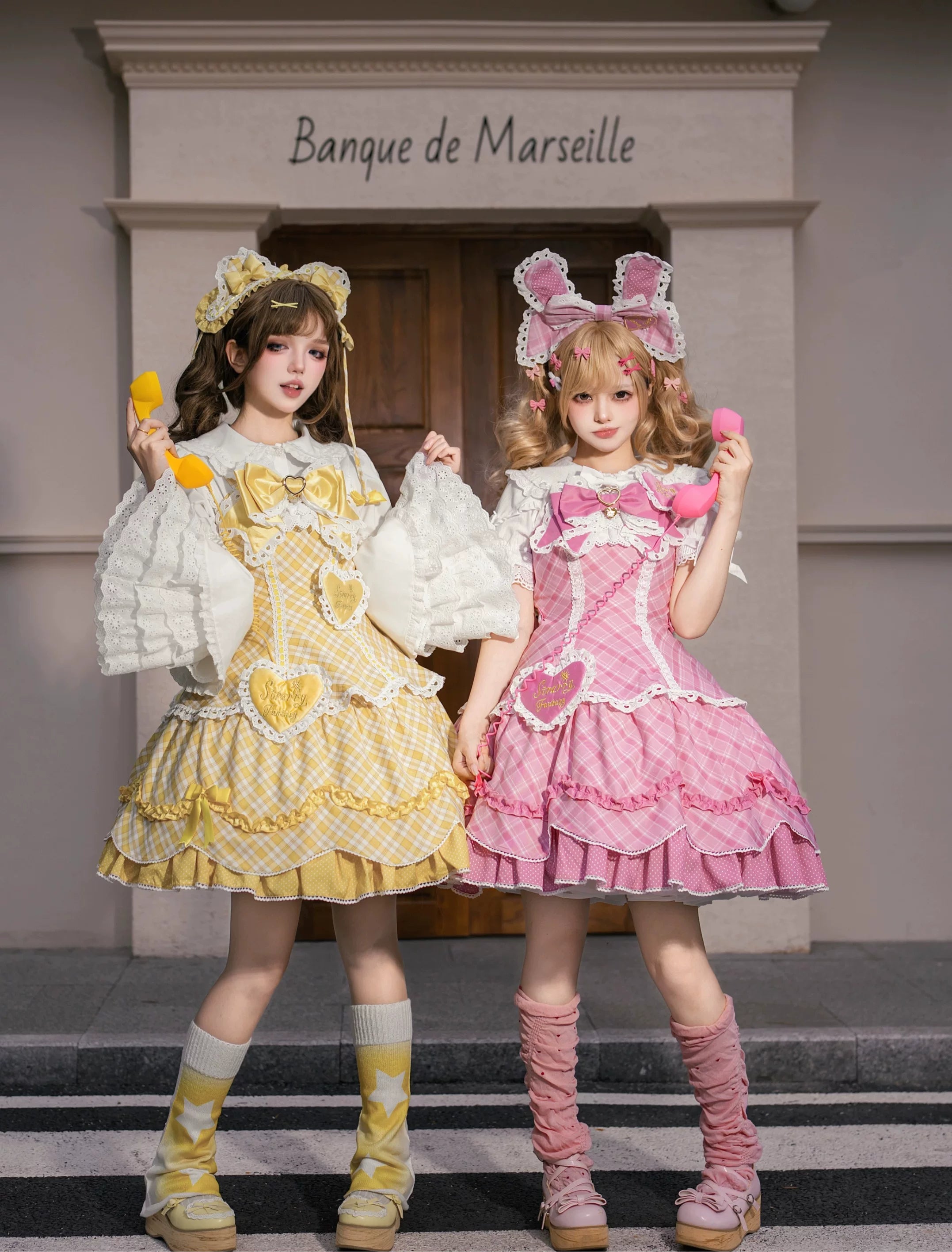 Shibuya Honey - Plus Size Sweet Lolita Plaid OP & JSK Dress 45210:840370