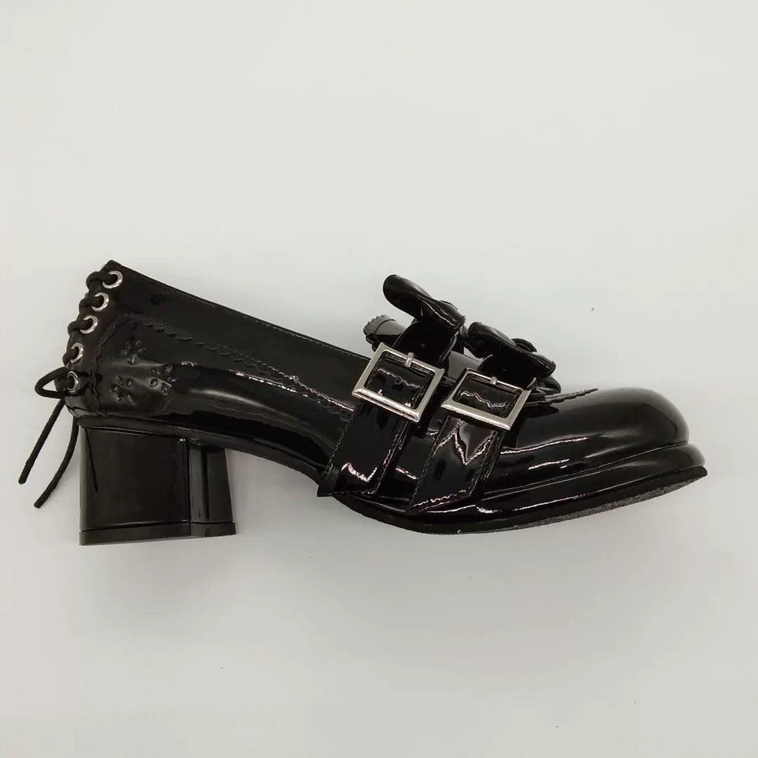 Antaina - Sweet Lolita Mary Jane Shoes Shiny Bow Shoes