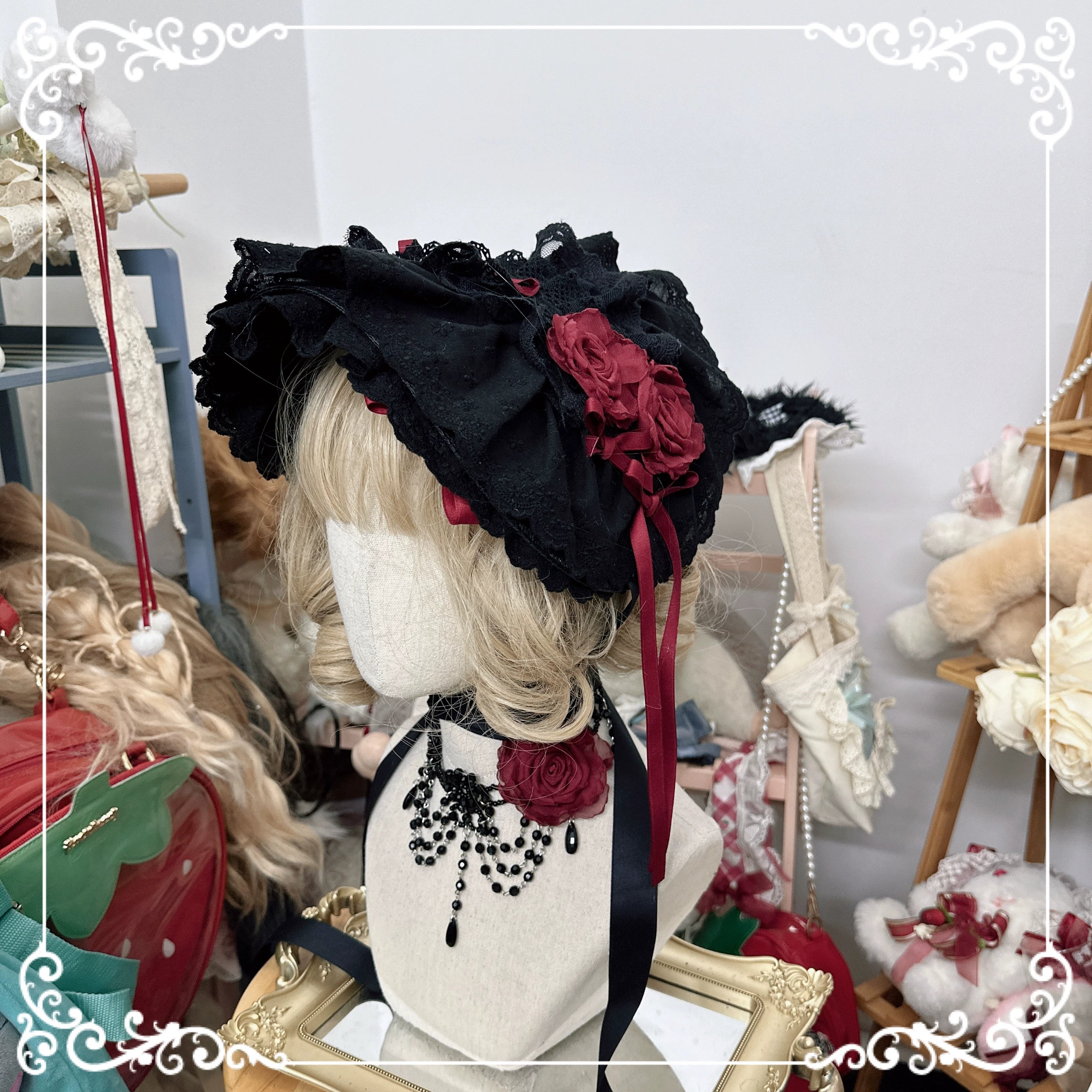 Chestnut Lolita - Gothic Lolita Bonnet Pure Cotton Hat