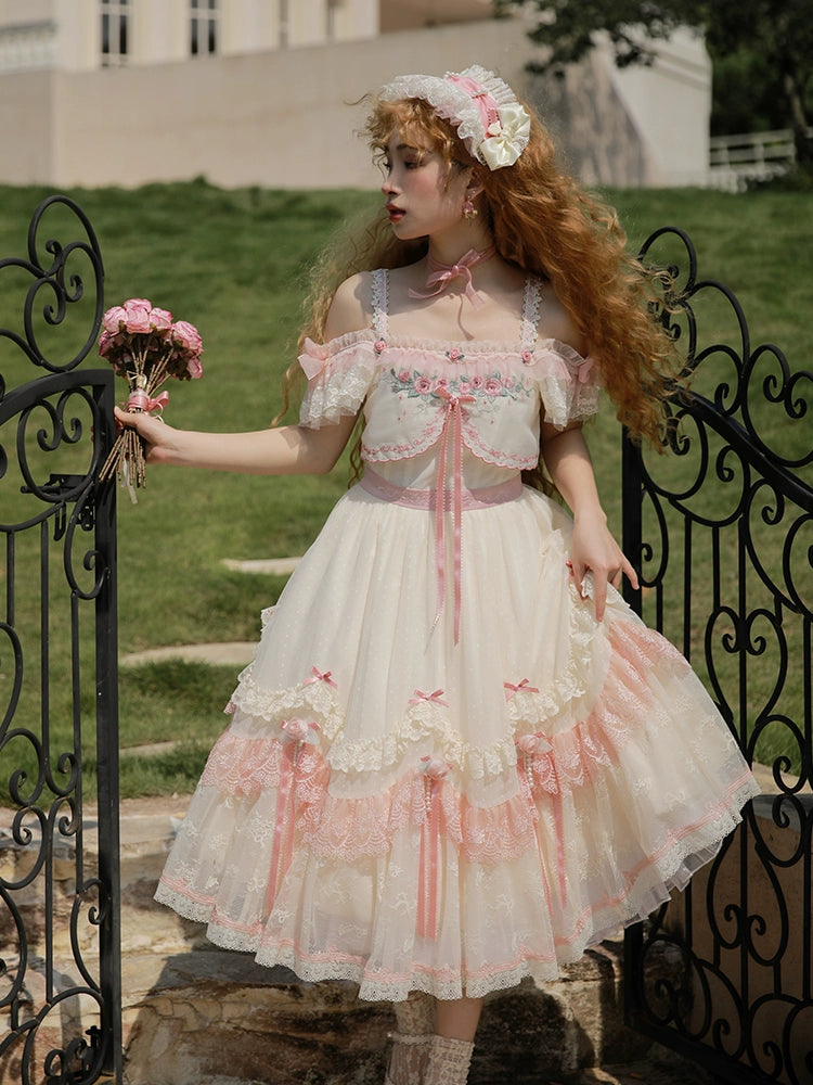 Mademoiselle Pearl - Rose Garden - Elegant Lolita Dress Bridal Floral Dress