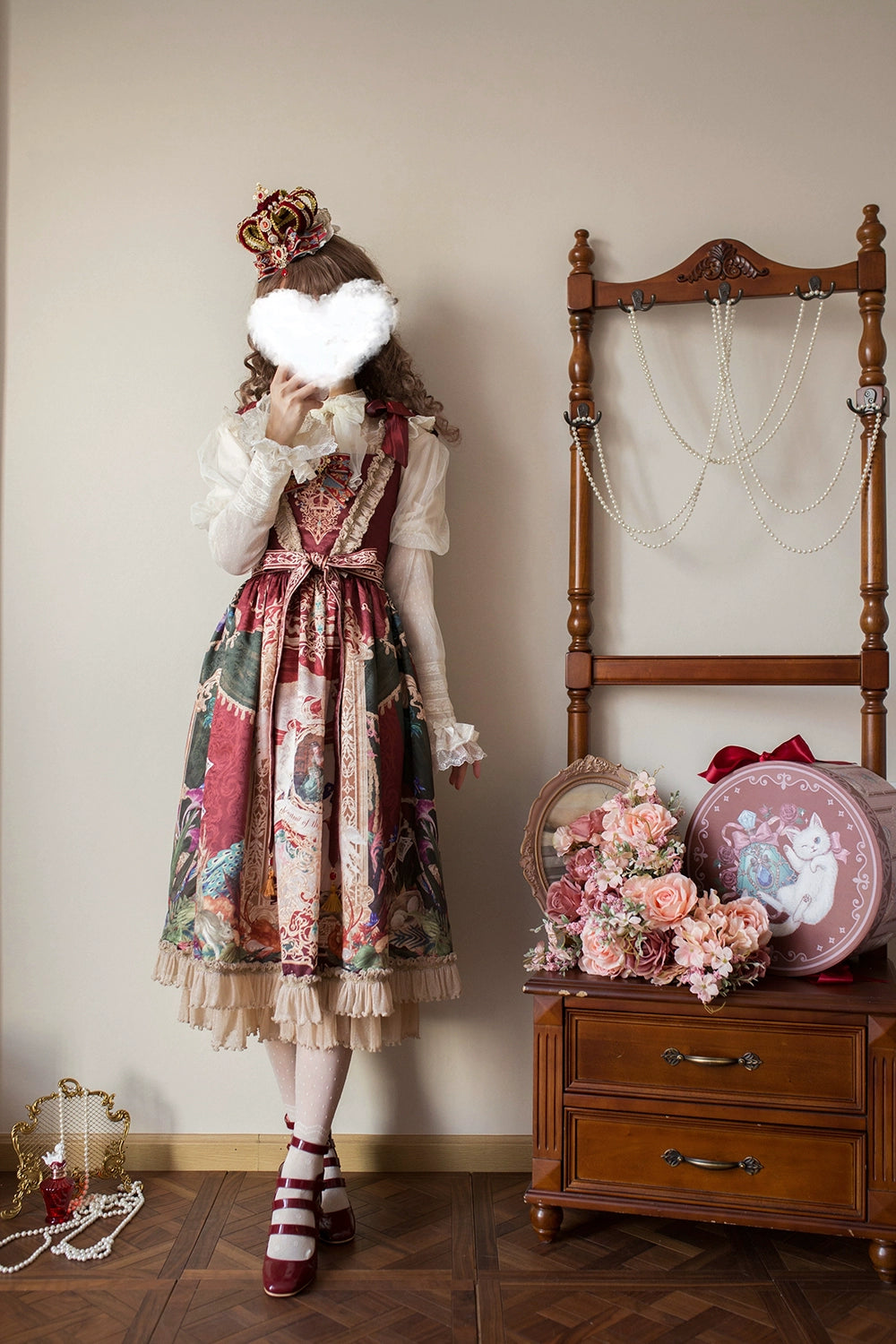 Miss Point~Kaleidoscope~Retro Lolita Dress Oil Painting Print JSK Dress Customized 35394:488342
