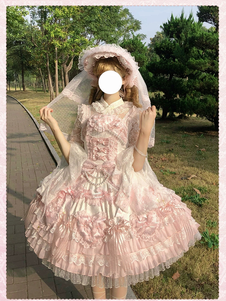 Shuang Sheng Xiao Xiong - Heart of Love - Sweet Lolita Wedding JSK, Bow Details 44306:803230