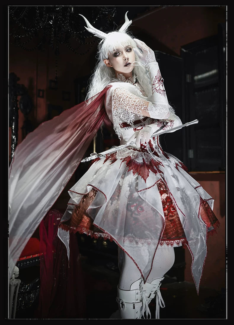 Bone Dragon - Gothic Lolita Corset JSK Dress Set with Embroidery (2XL L M S XL XS / Pre-order) 45654:856876