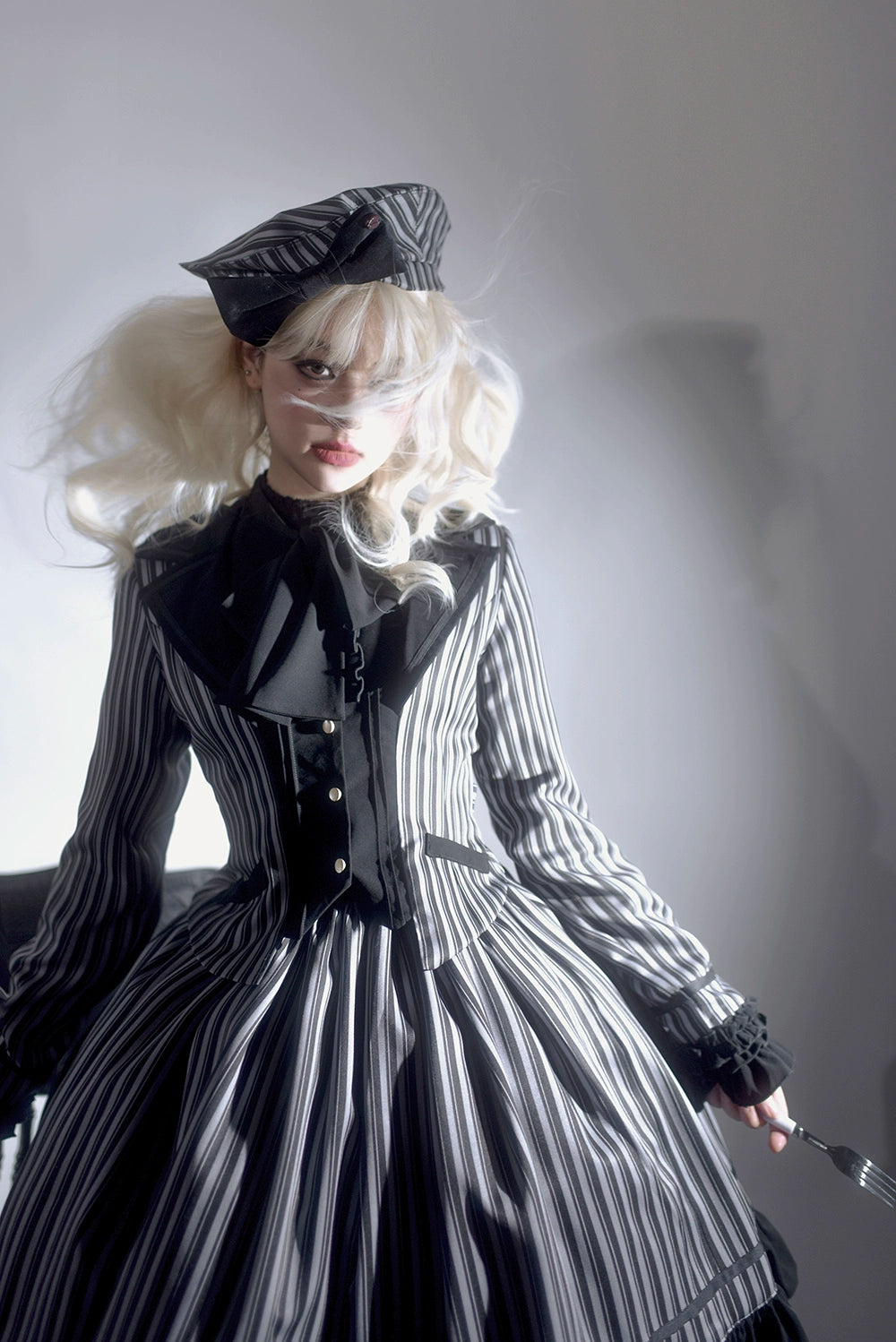 Miss Point - Classical Chocolate - Classic Lolita Jacket Elegant Striped Short Outwear 40812:676488