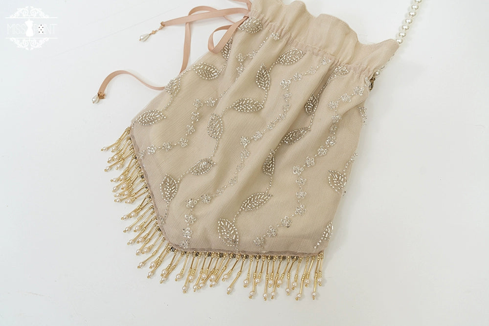 Miss Point - Twilight Radiance - Retro Lolita Accessories, Embroidered Handbag