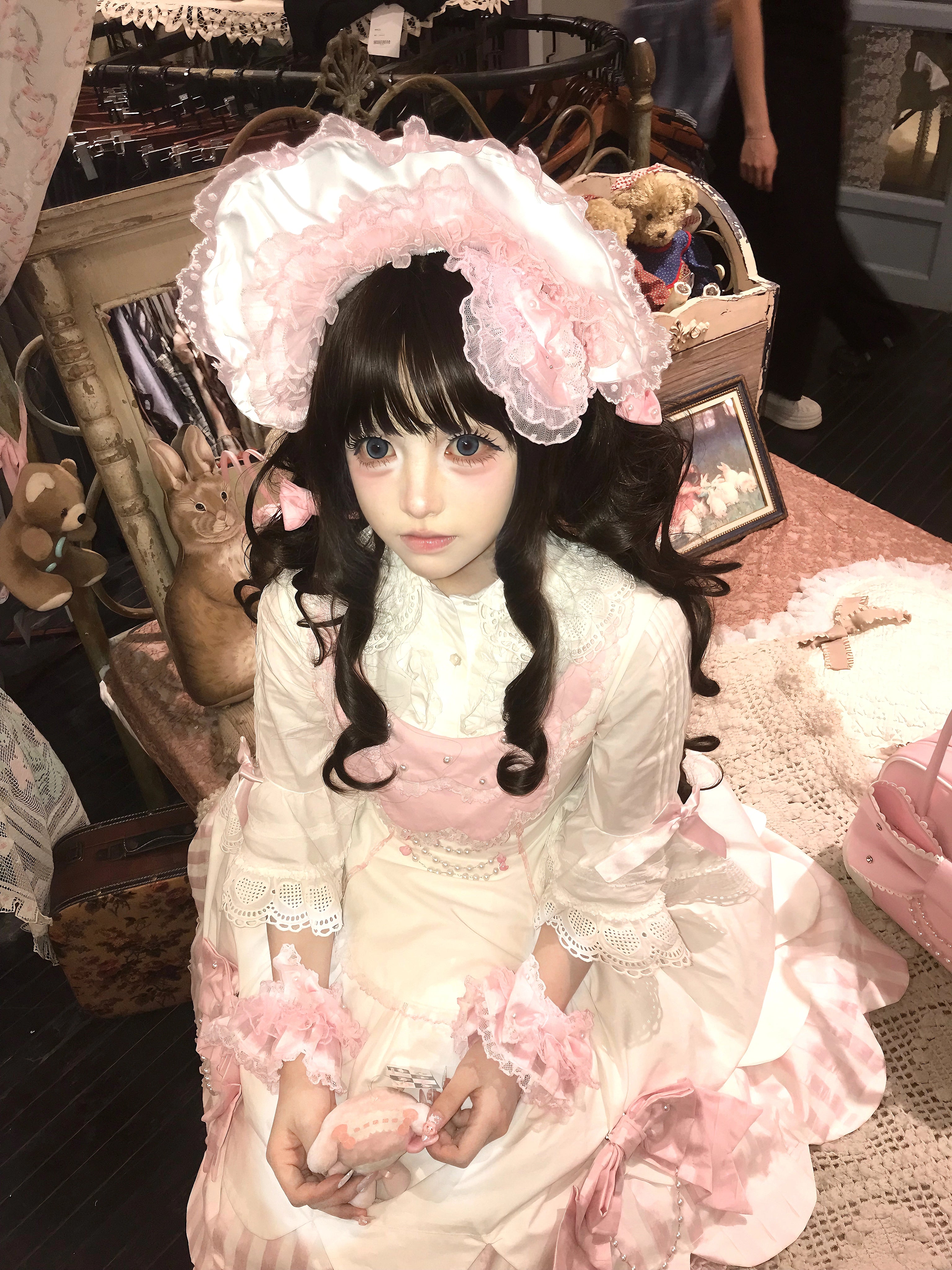 TaTaTa Lolita - Pearl Princess - Old School Lolita Jumper Dress Outfit, Petal Hem (L M S) 44056:793704