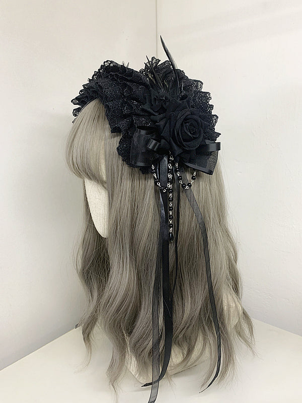 Sweet Jelly Lolita - GothicLolita Headdress Lace Headband with Delicate Florals