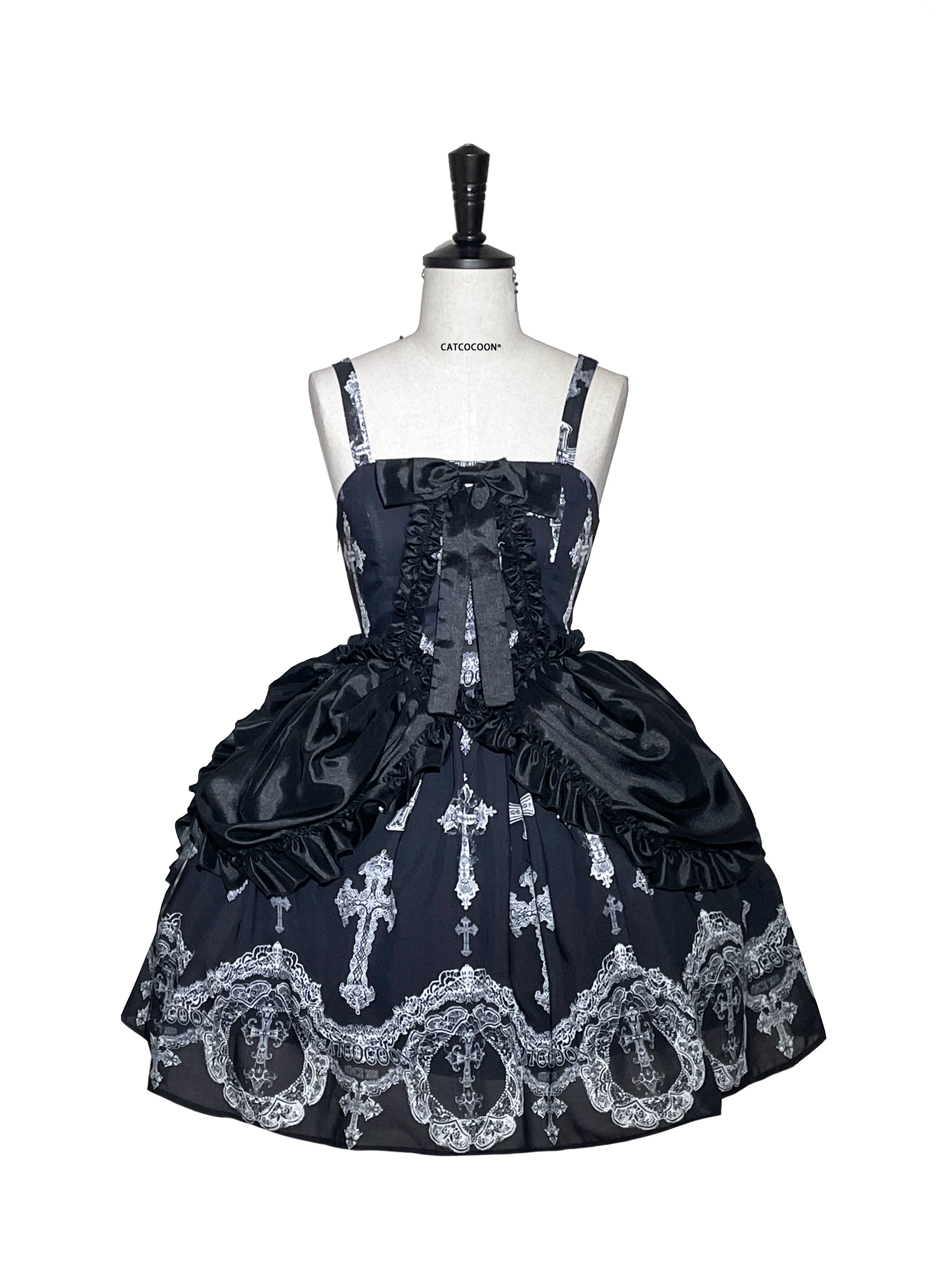 Lace Cross - Gorgeous Gothic Lolita JSK Dress, Hime Sleeve Bolero 44545:813162