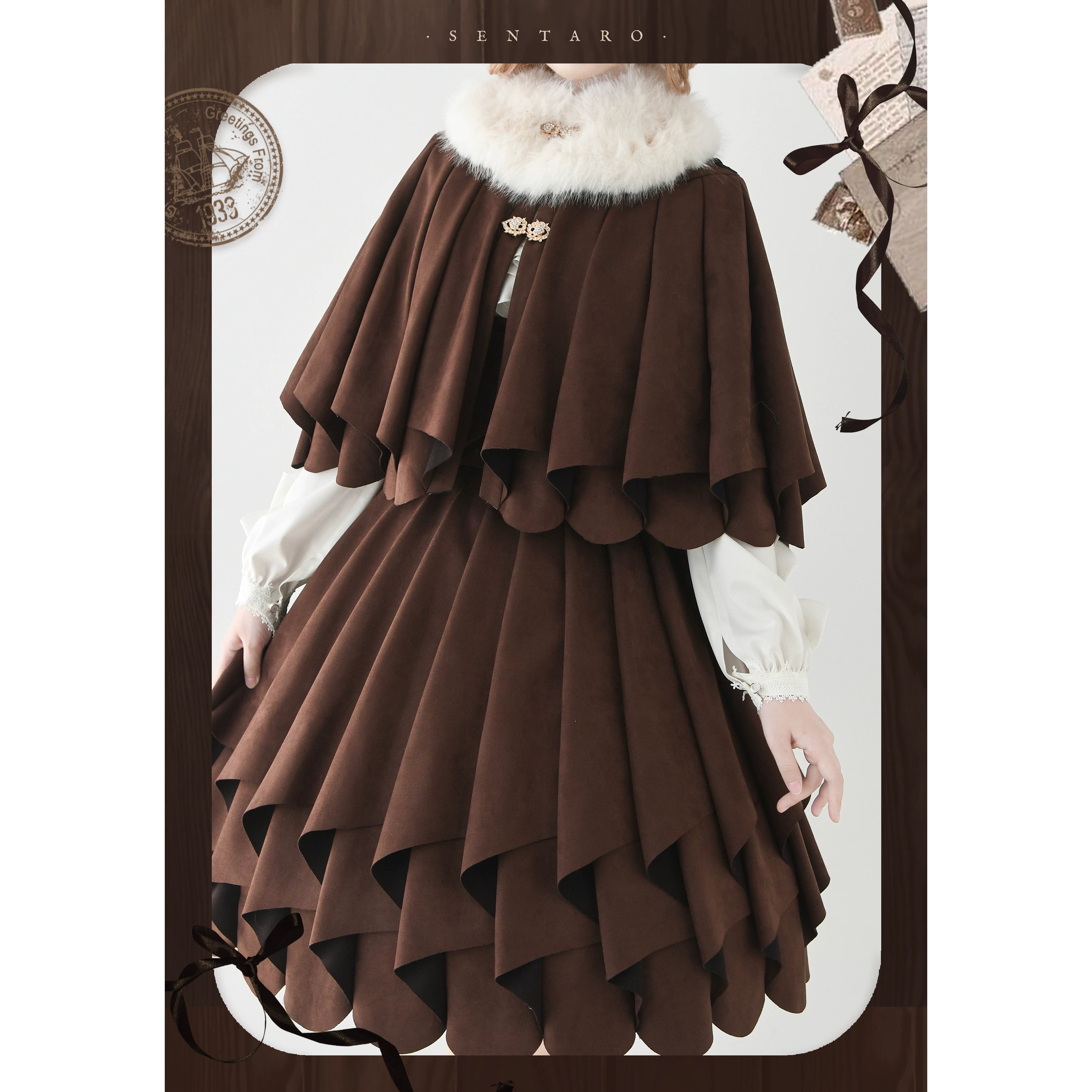 Molten Snowtop - Classic Lolita SK, Cape With Detachable Collar
