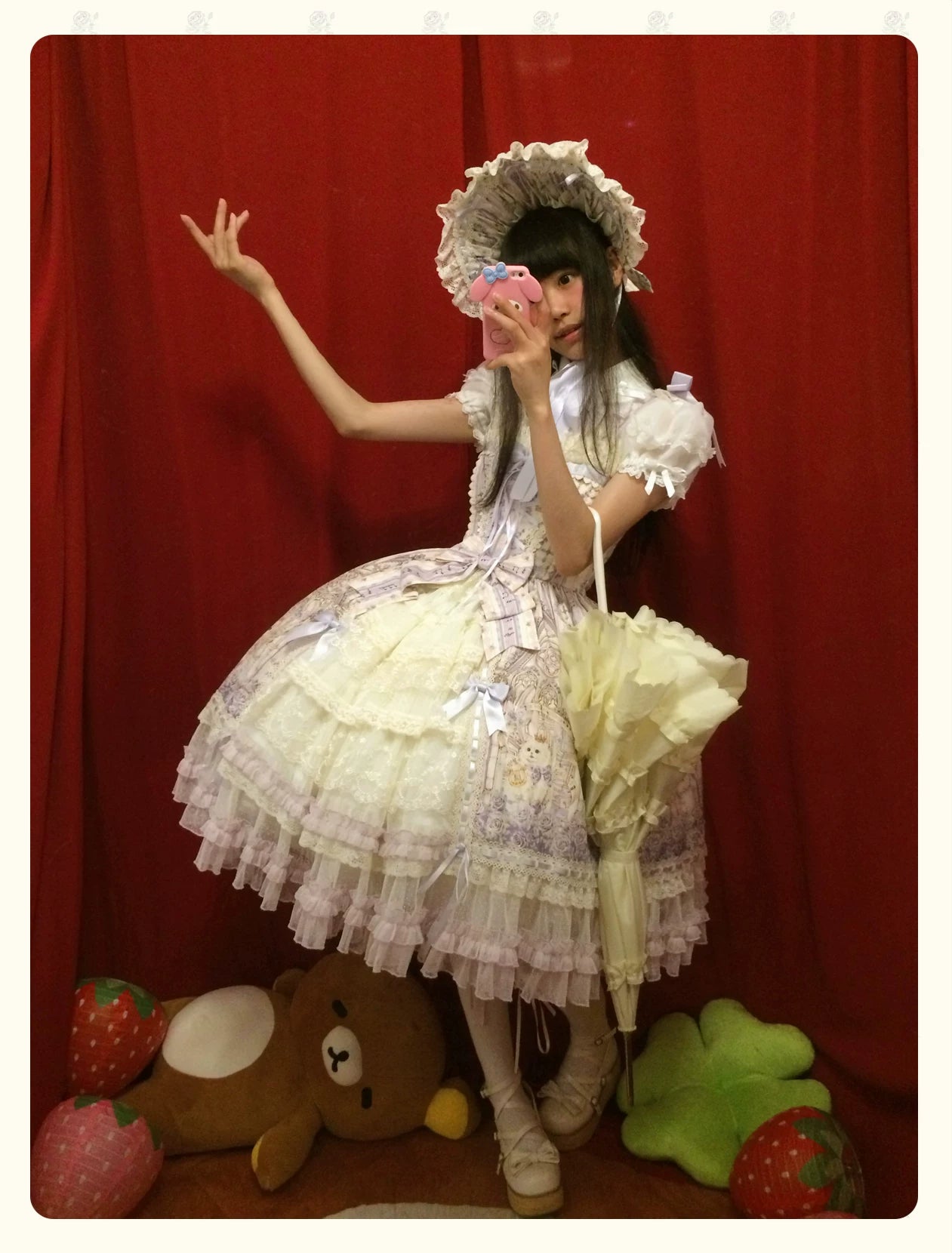 Glass Spire Melody - Cotton Lining Classic Lolita JSK, Cat and Musical Note Print 45586:852929