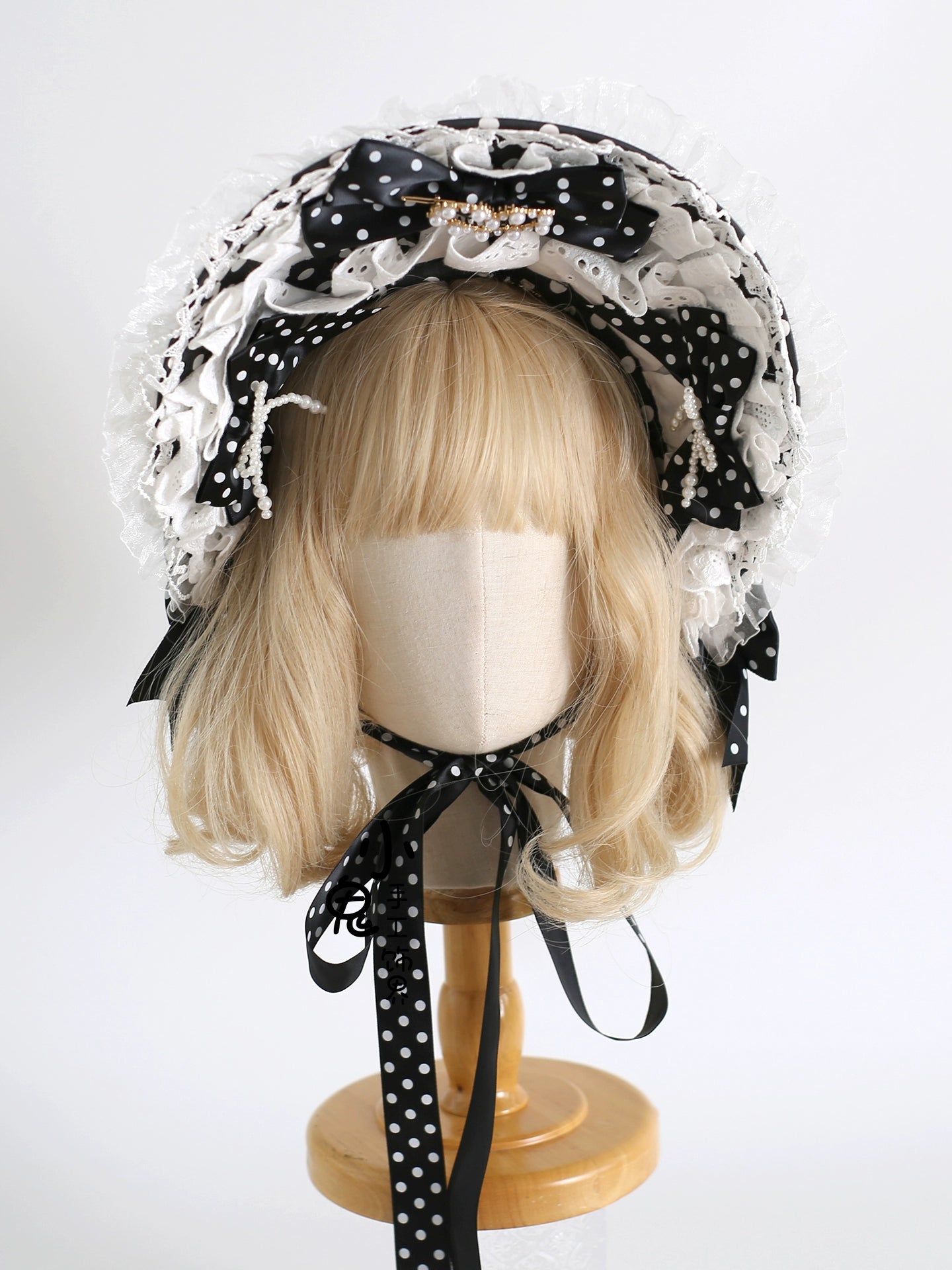 Xiaogui - Polka Dot Lolita Headdress, Detachable Bunny Ear (BNT) 44136:796570