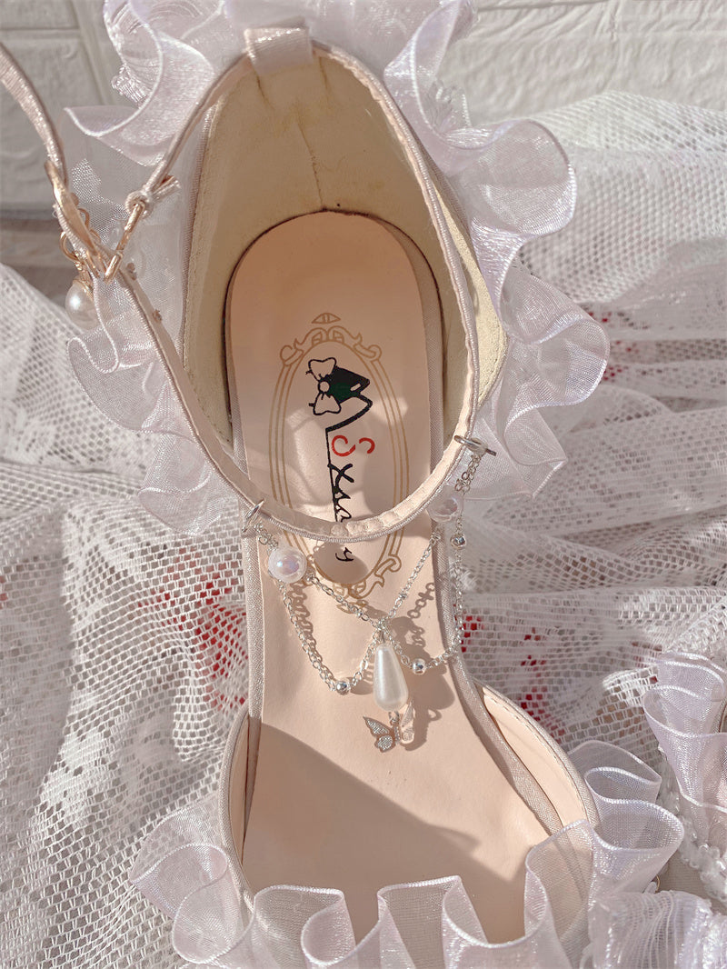 Ximeng Lolita~Deep Sea Hospital~Plus Size Wedding Lolita Bridal Shoes Customized Heels 42696:749749