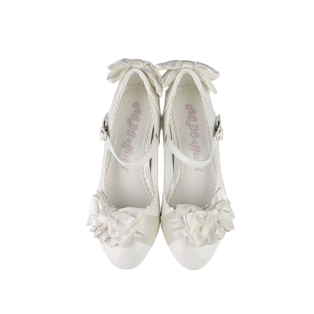 Doll's Ball - Classic Lolita Shoes, Mid Horseshoe Heel (White / 35 36 37 38 39 40) 44570:813616