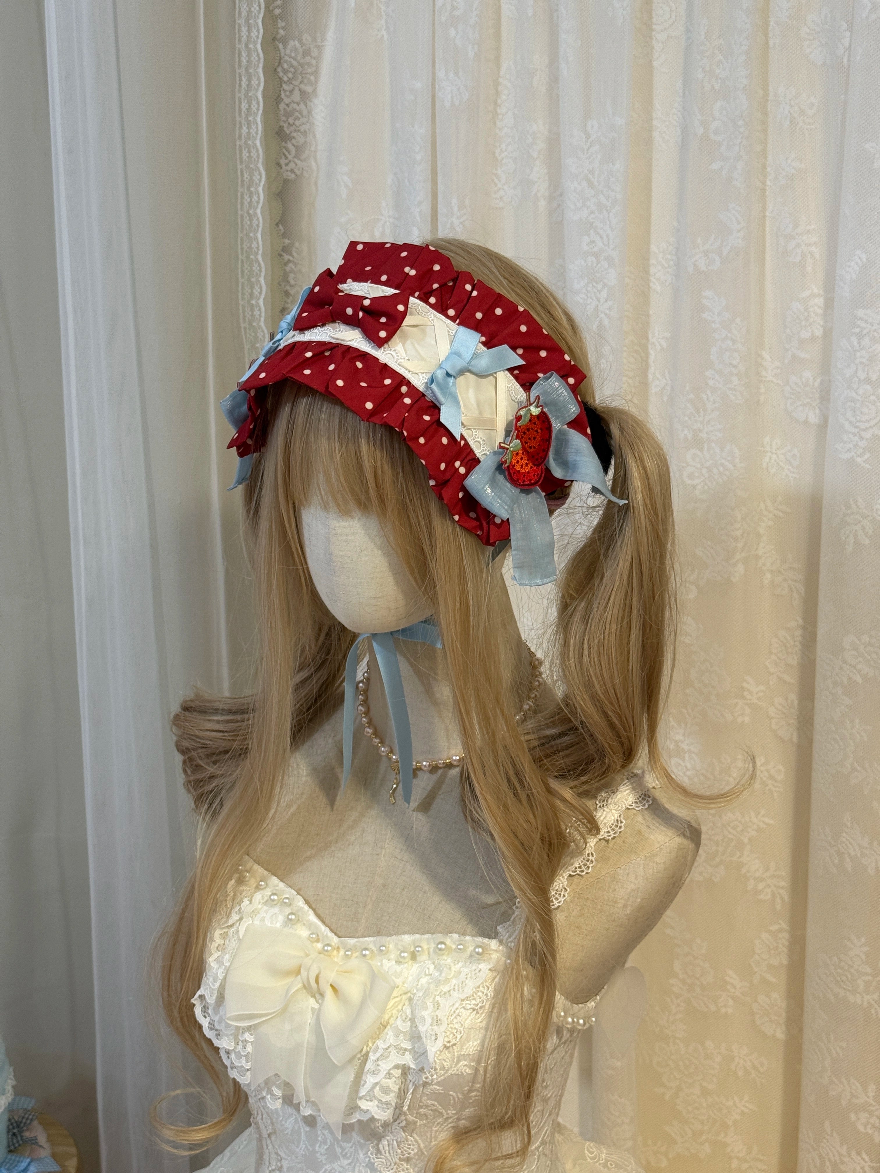 Rose Whispers - Strawberry Tata - Sweet Lolita Dress Suit With Strawberry Cake Print (2XL L M S XL) 43173:769198