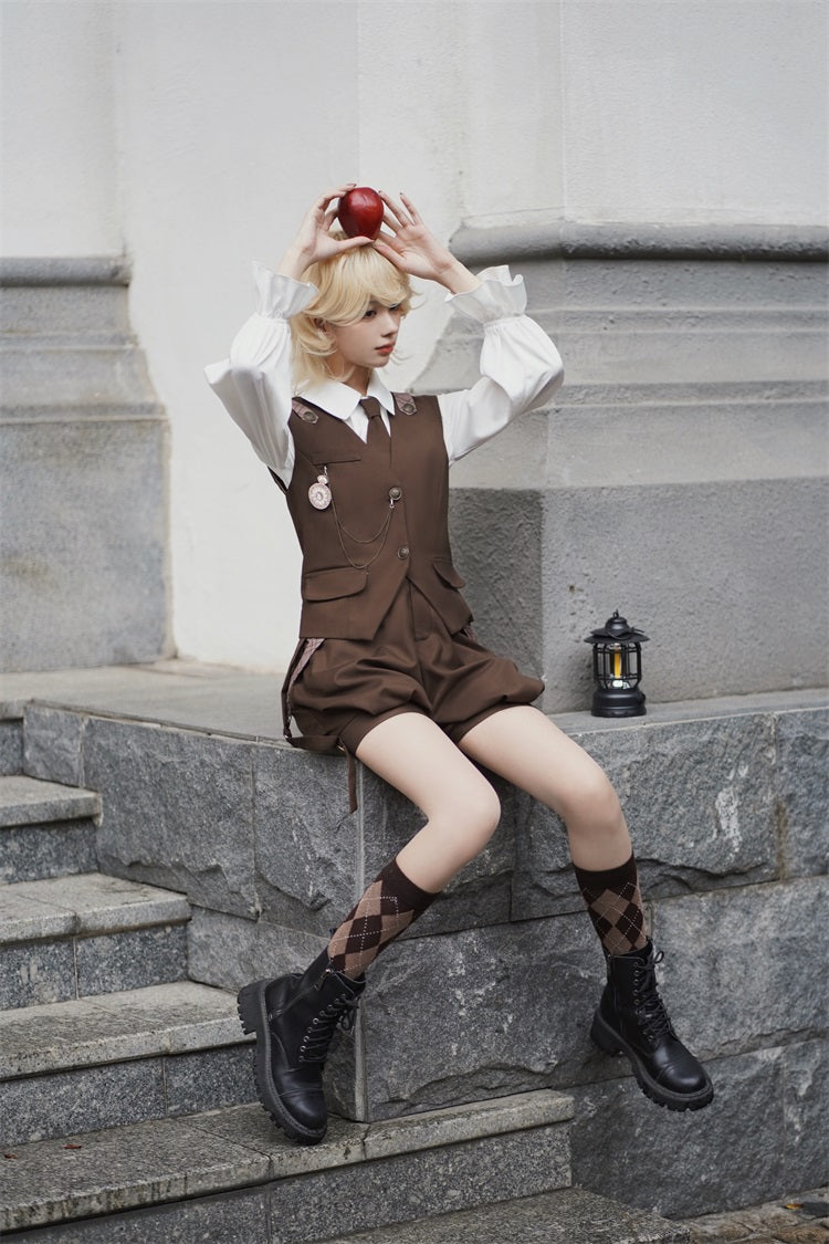 Letters from Unknown Star - Detective Rabbit Kiri - Spring Ouji Lolita Outfits Backpack Pants and Vest