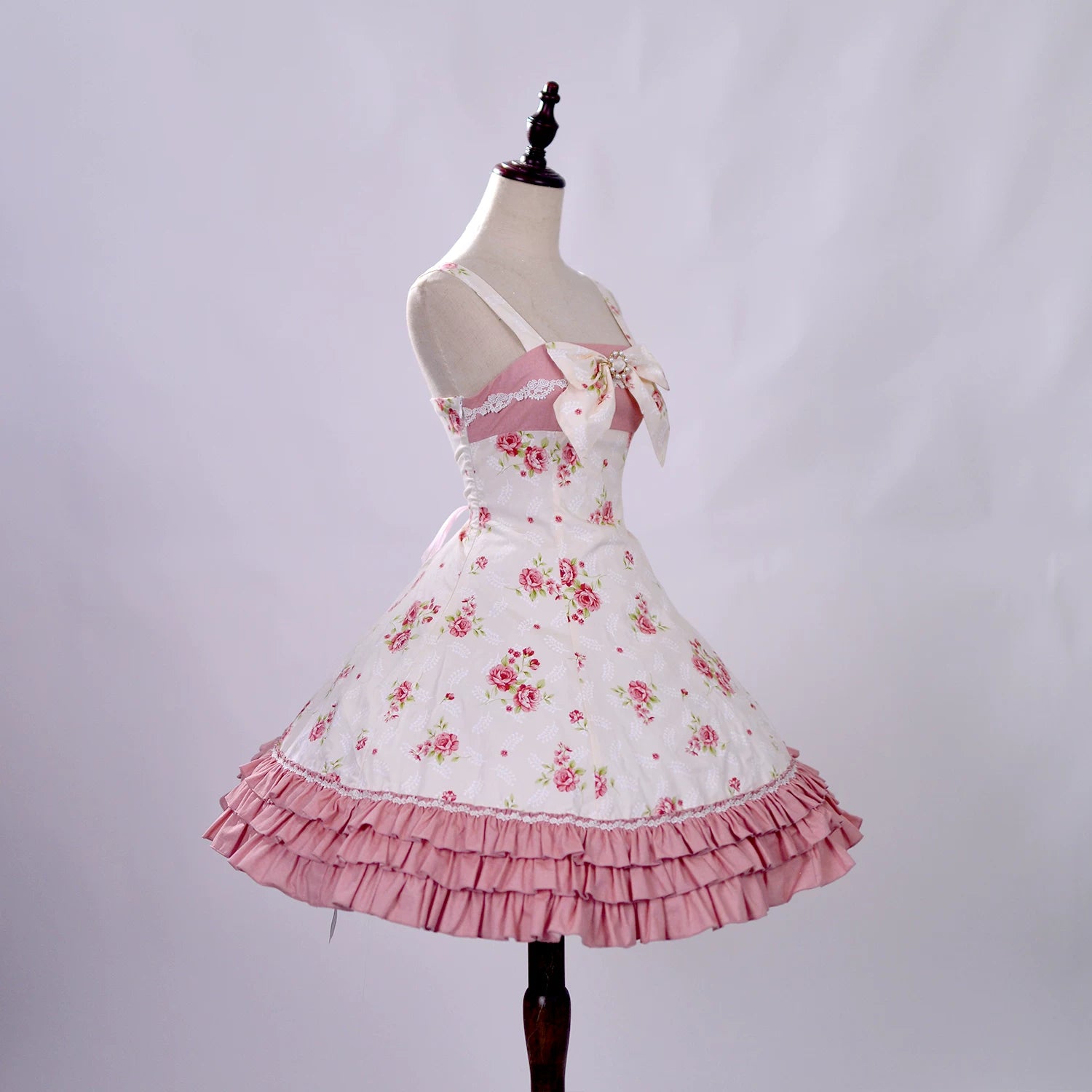 Rose Spring Romance - Cotton Old School Lolita JSK Dress, Floral Print