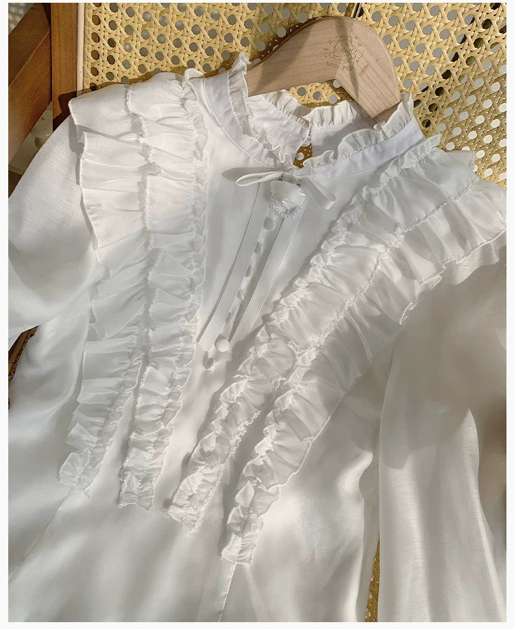 Miss Laura - Versatile Classic Lolita Blouse, Lattern Sleeves 44703:819357