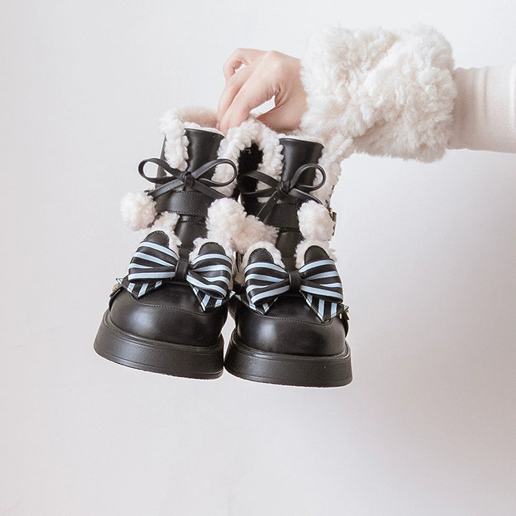 Beauty Bunny - Milk Bear - Winter Lolita Shoes Thick Sole Fleece Snow Boots