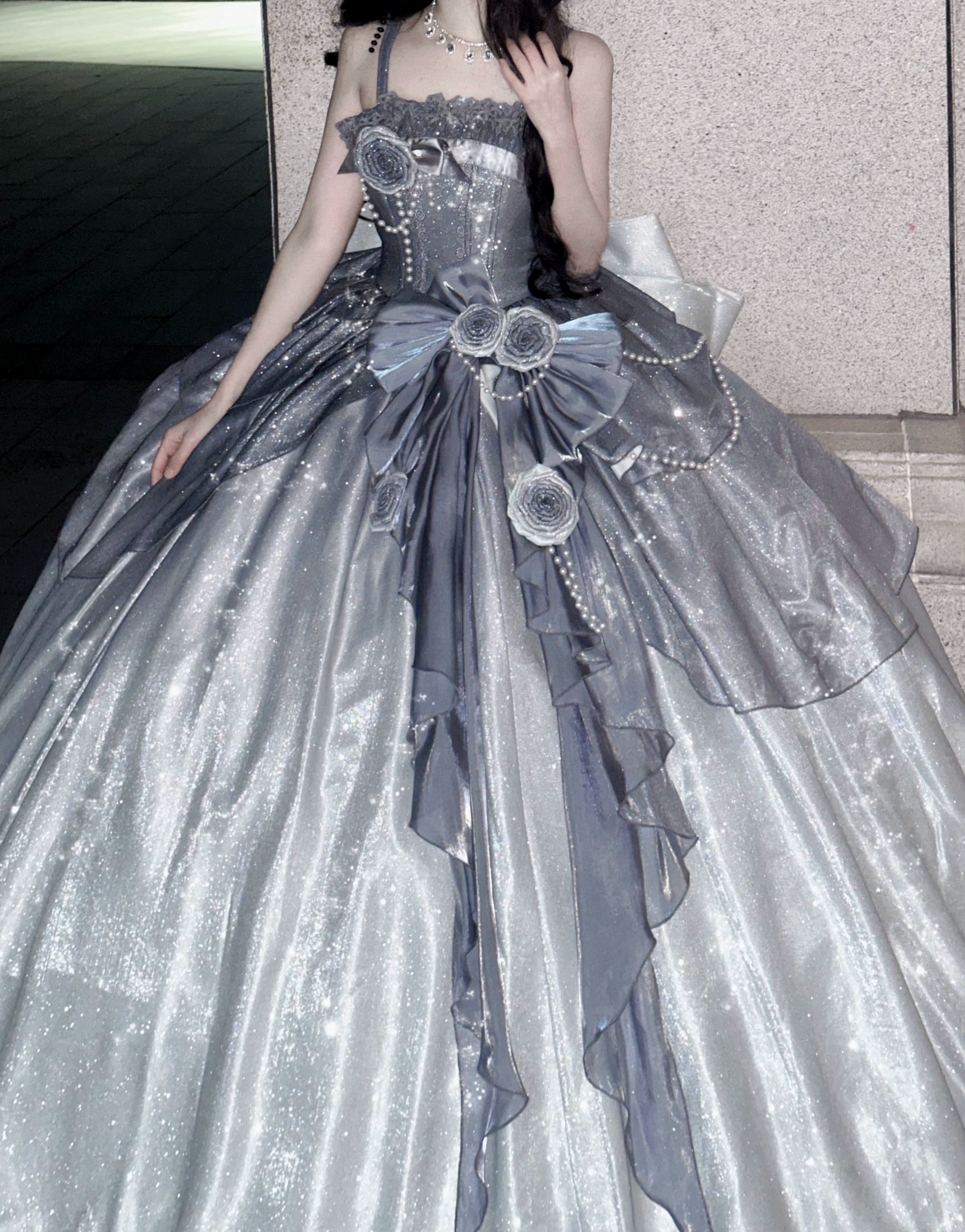 Nectarine White Tea - Captivating Starry - Wedding Lolita Dress Elegant Bridal JSK 37764:719830