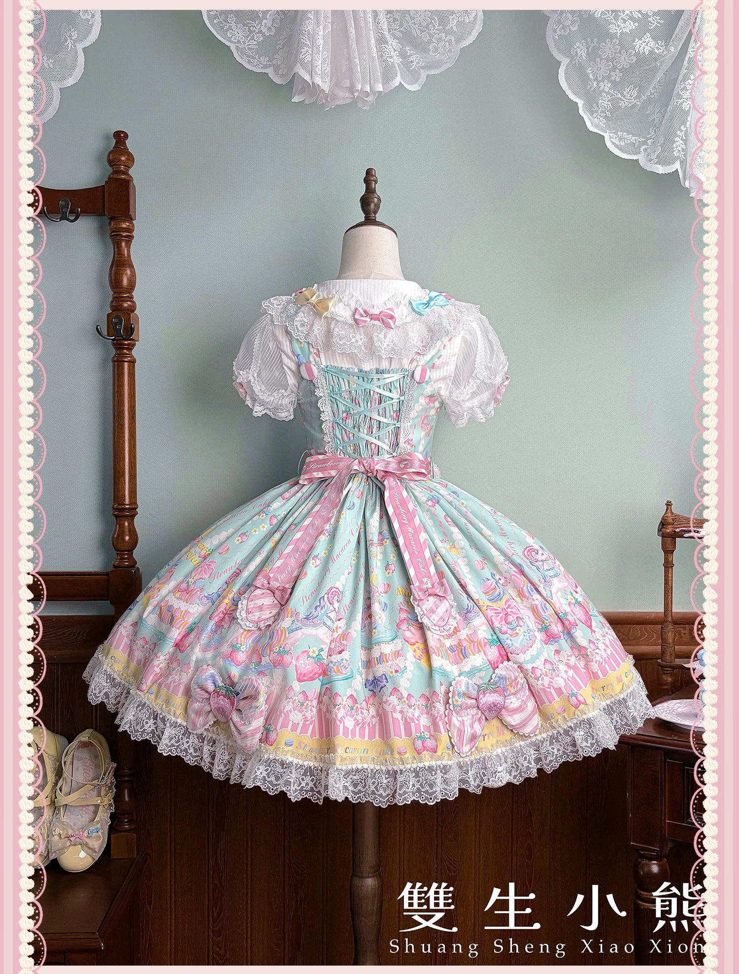 Macaron - Printed Sweet Lolita OP Dress, Old School Lolita JSK Available 45078:833890