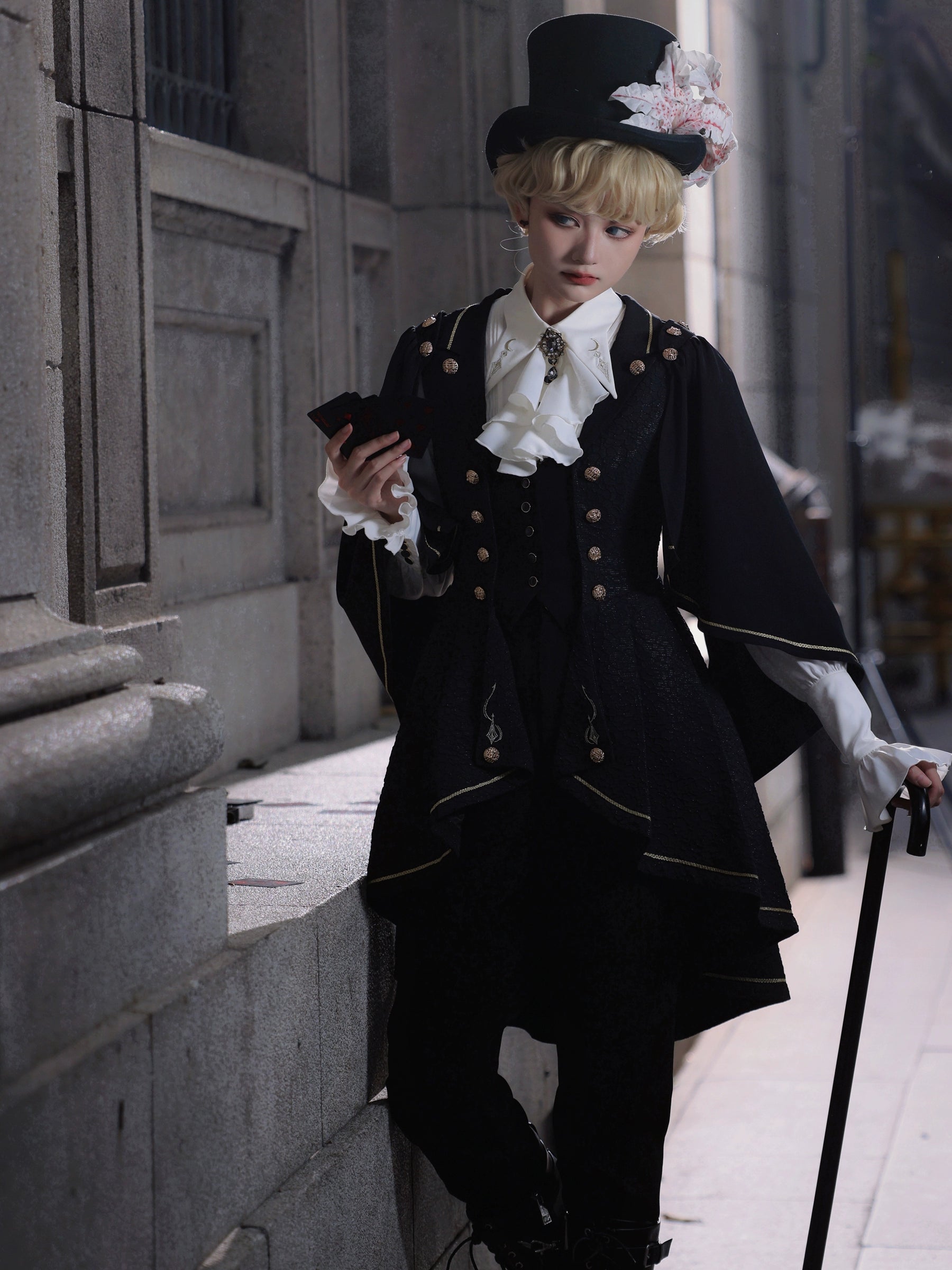 (BFM)SilentMars~Law of the Fallen Moon~Retro Lolita Vest Coat Suit Knight Style Skirt (2XL L M S XL) 33474:421264