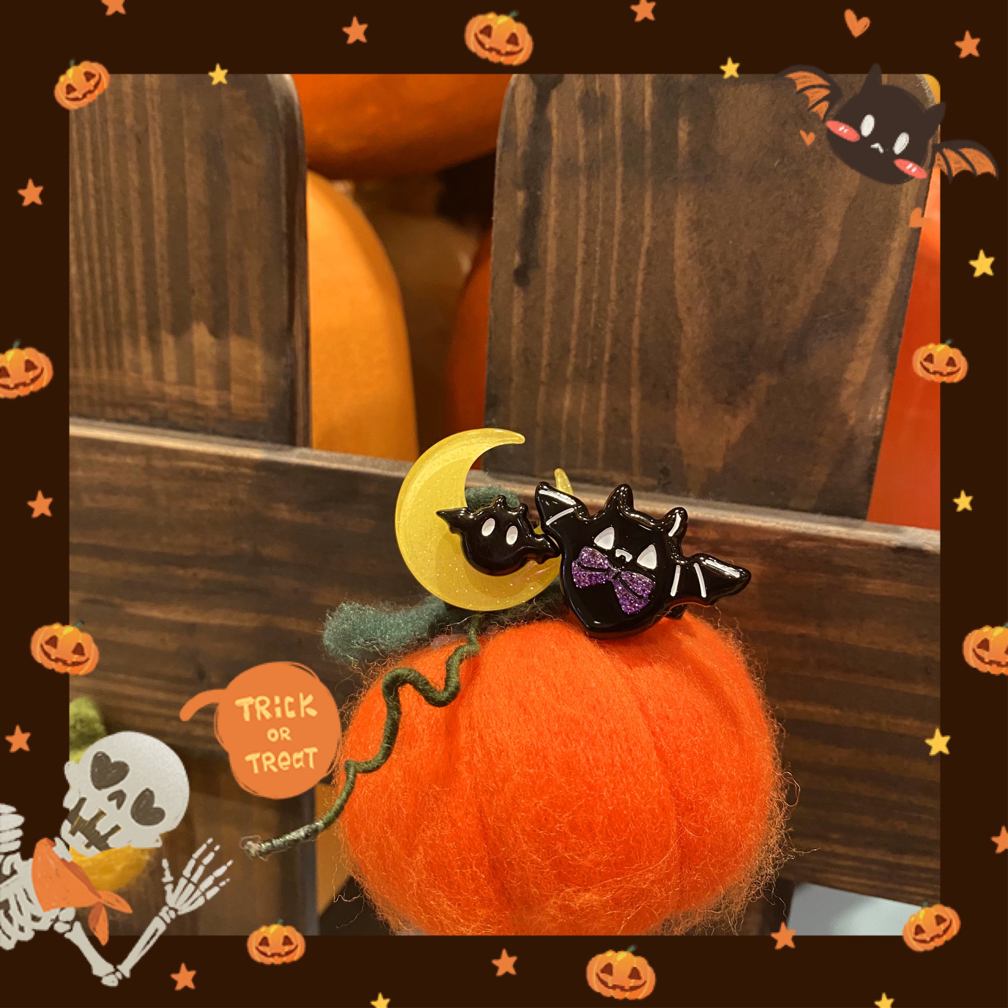 Halloween Alice - Chubby Bat - Halloween Colorful Beads Lolita Necklace, Bat Accents