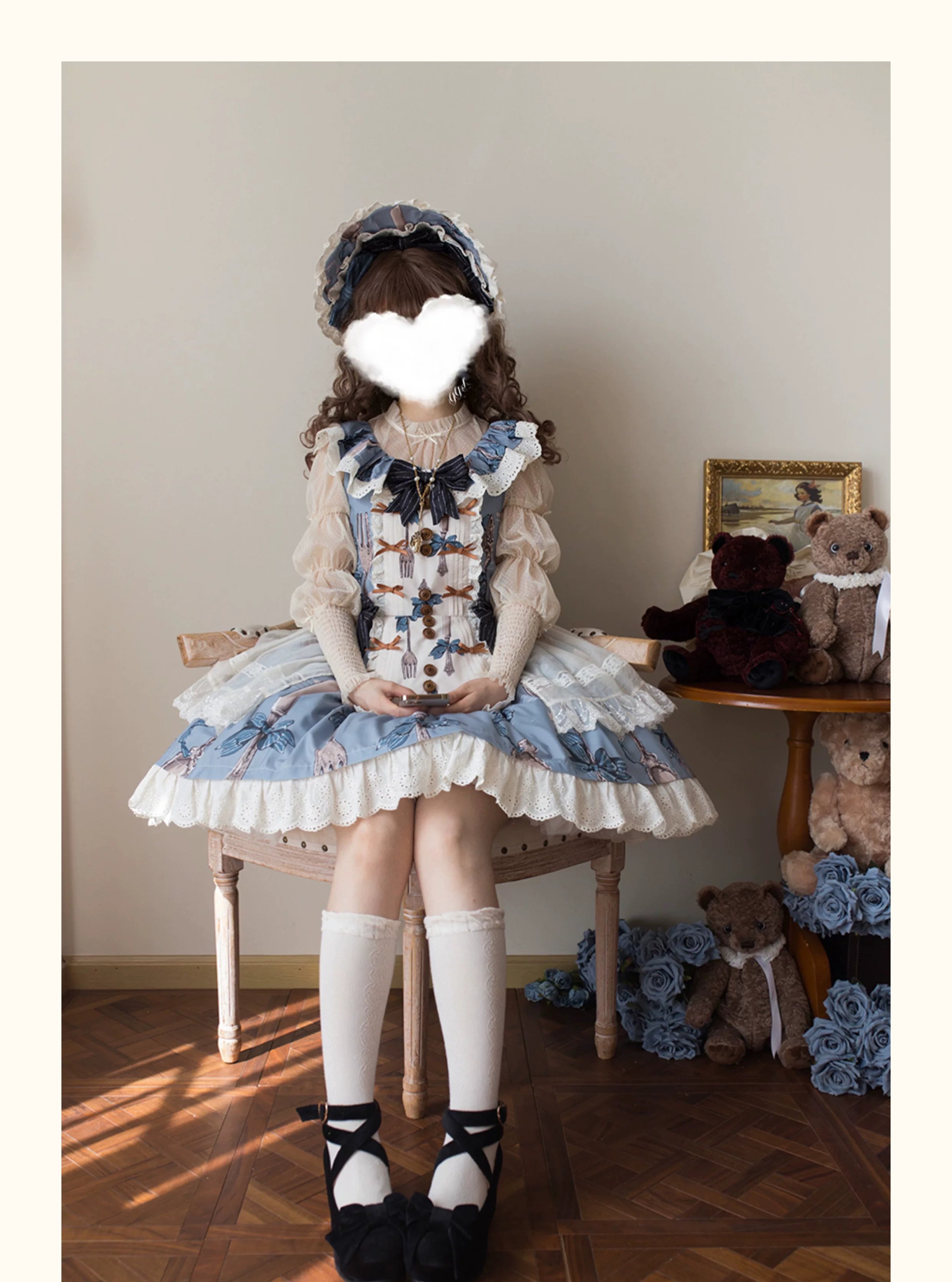 Witch's Banquet - Printed Doll-like Sweet Lolita OP, Apron-like Front 44634:816890