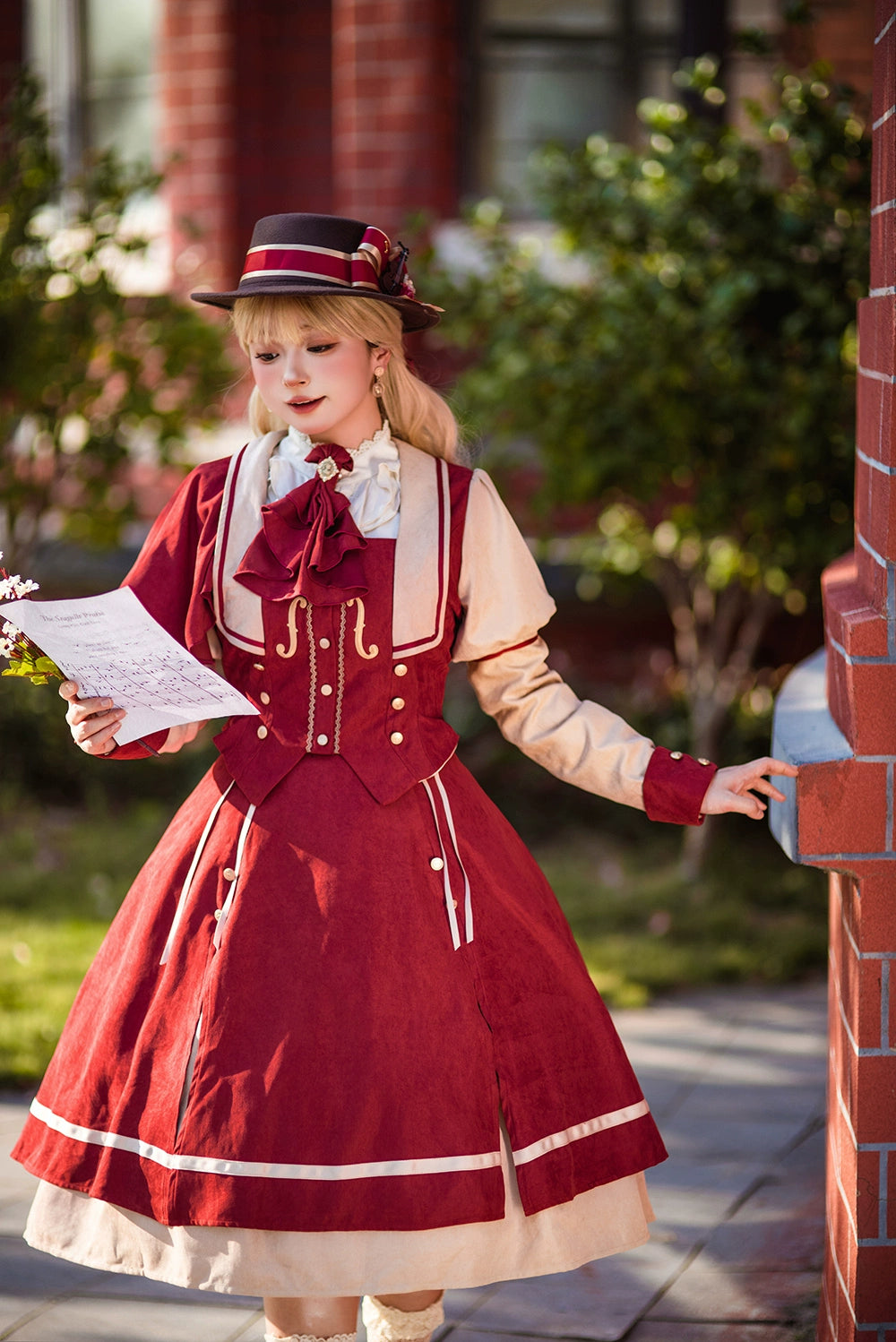 Miss Point~Golden Movement~Elegant Lolita Fishbone Skirt Customized 32242:381234