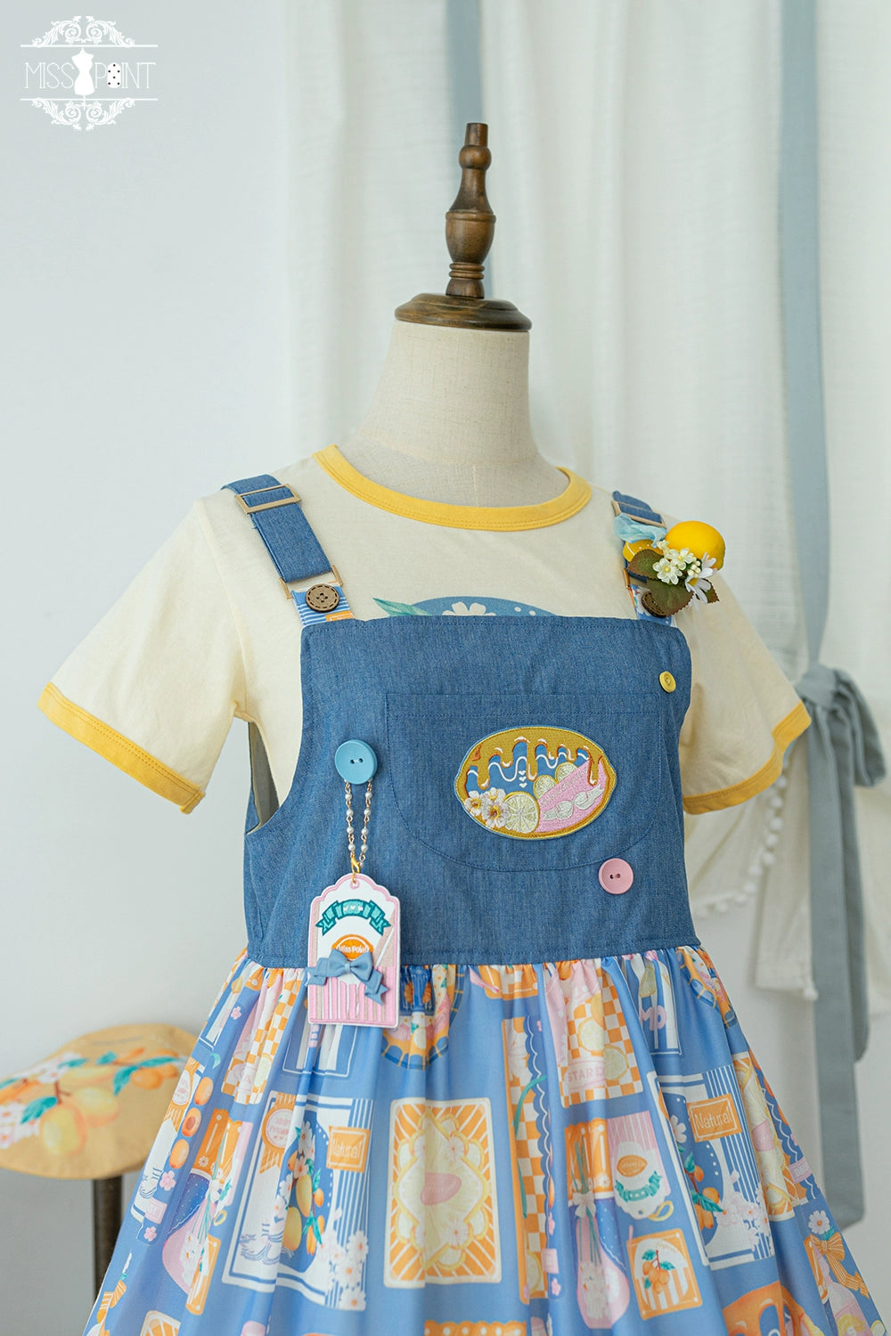 Miss Point~Daisy Lemon~Kawaii Lolita Lemon Print JSK Customized 21508:310730