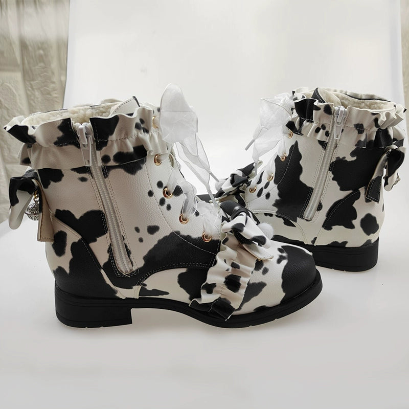 Fairy Godmother~Enthusiastic Ideation~Elegant Lolita Shoes Fleeced Short Martin Boots 32686:409436