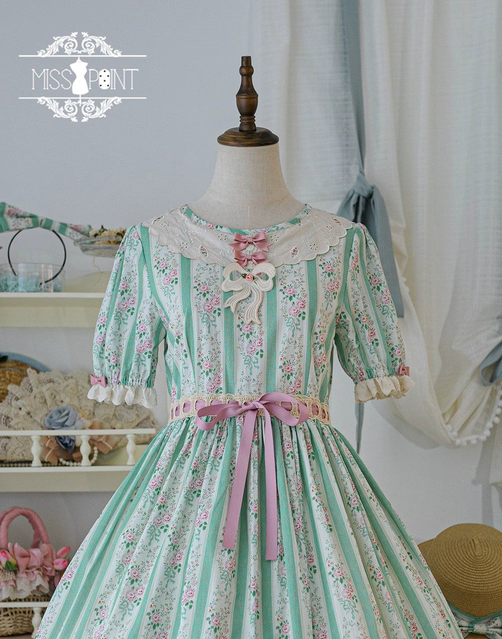 Miss Point~Customized Elegant Lolita OP Dress Cute Daily Girl Short Lolita Dress