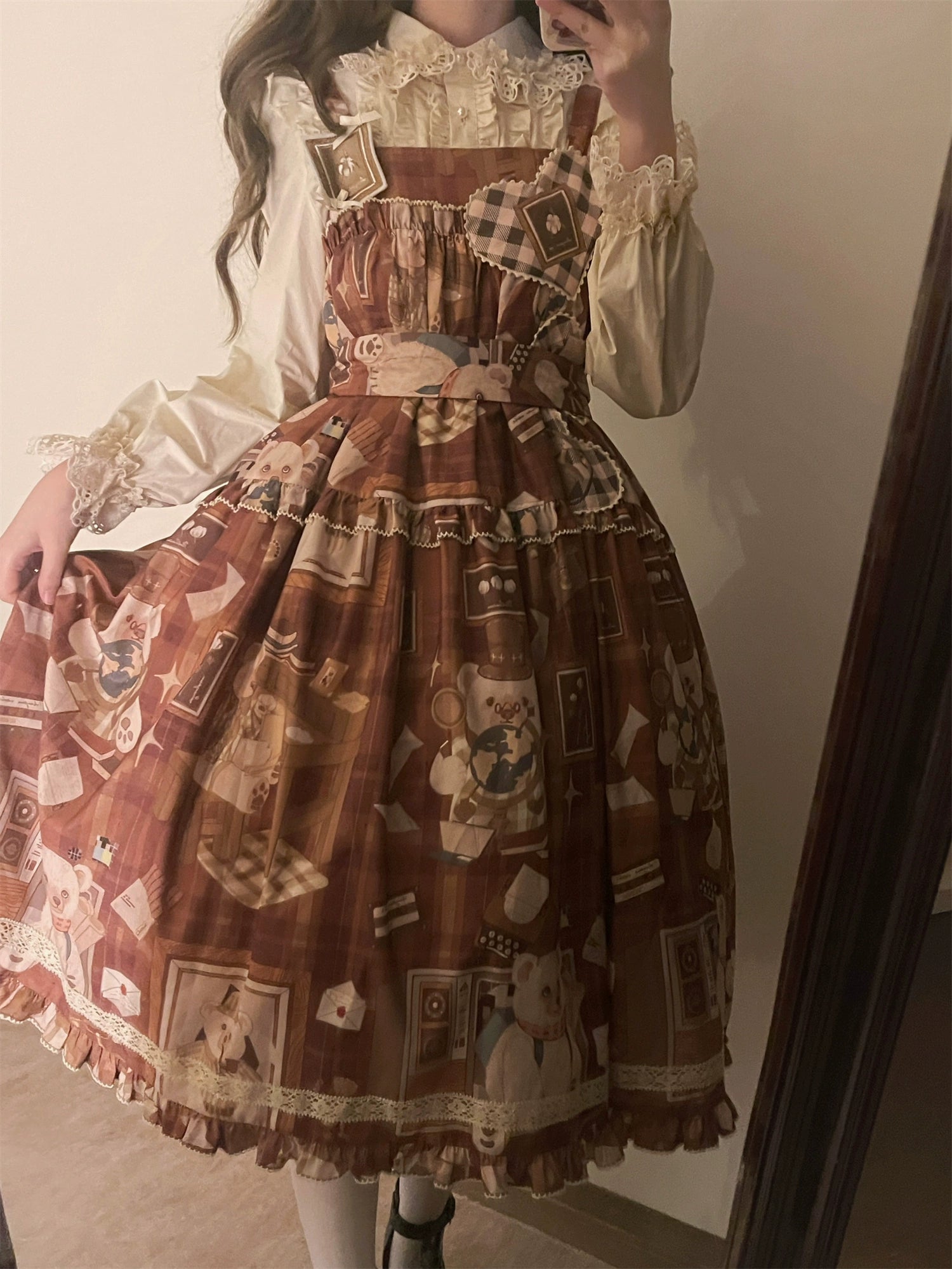 Babyblue~Gretel Bear~Vintage Lolita Dress Teddy Bear Prints Dress 33574:430554