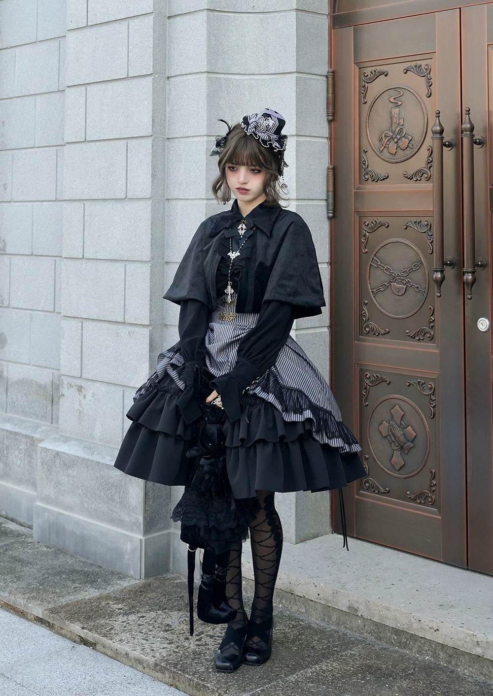 Perint Manor - Gothic Lolita Striped Dress, Tailor-made 44410:808336