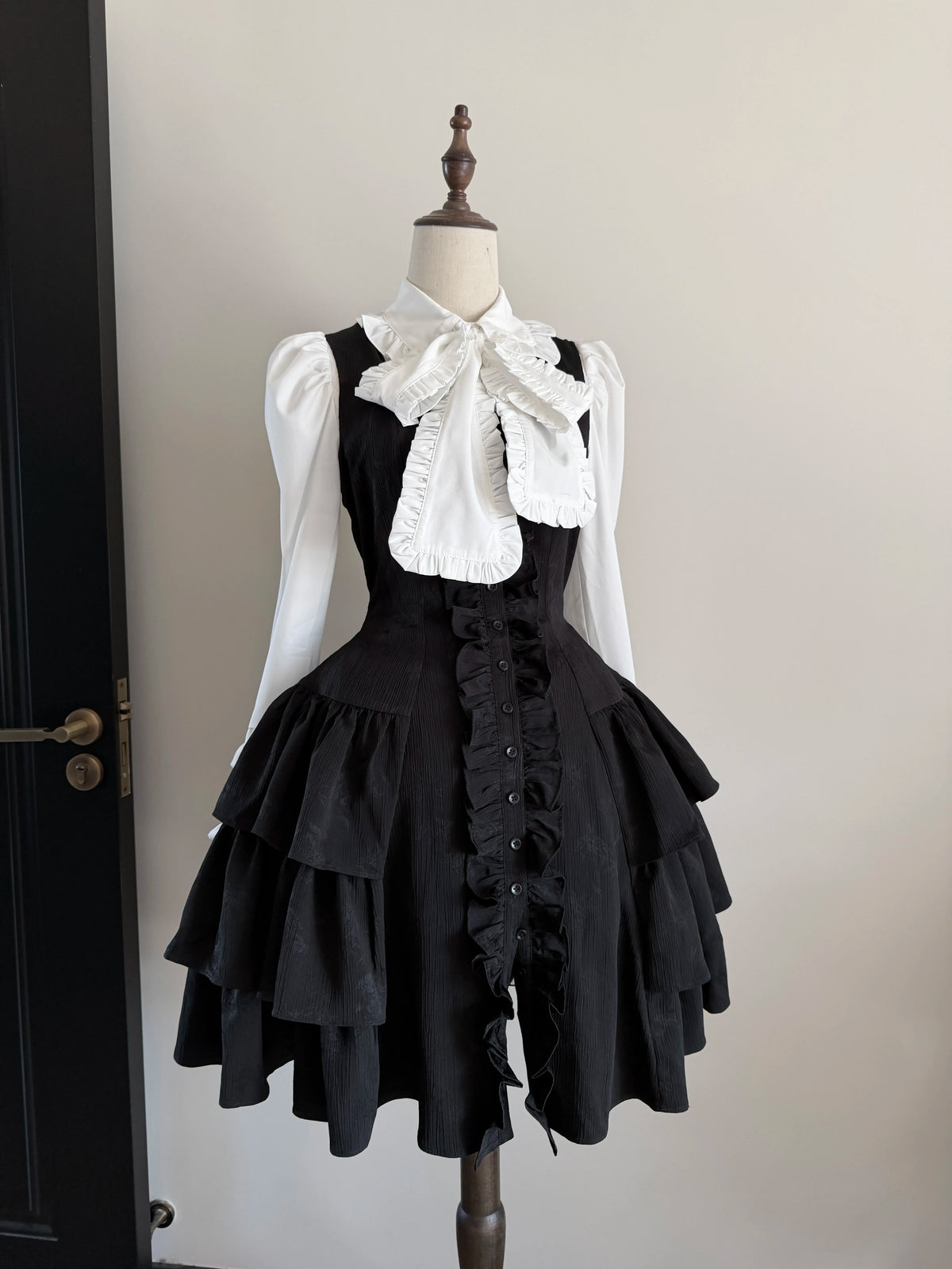 Twilight Serenade - Elegant Gothic Lolita JSK Dress, Tiered Ruffle 46026:873035