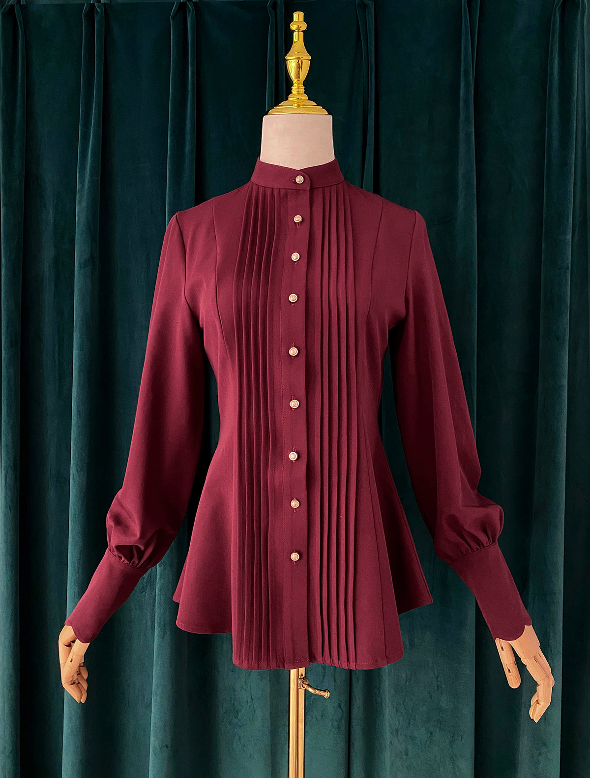 Little Dipper - Elegant Lolita Mutton Sleeve Stand Collar Blouse 19514:291356