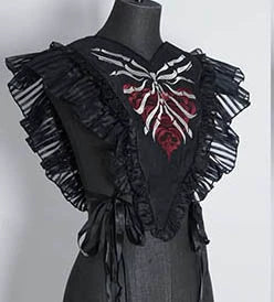 MMM - Gothic Lolita Accessory Red Bone Fake Collar red black (collar only)-in stock
