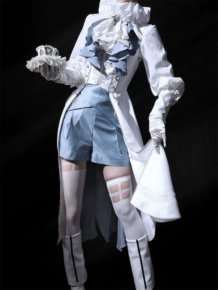 Forest Fluorescent Carps - Crumbling Skeleton - Ouji Lolita Vest Fishbone Embroidery Prince Pants Suits
