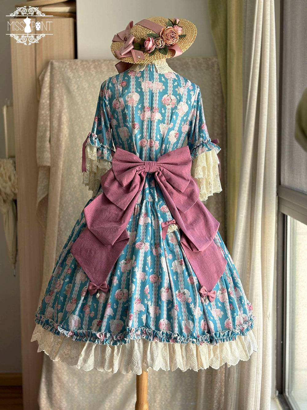 Miss Point~Lilyka Garden~Classic Lolita OP Dress Set Elegant Floral Wall Princess Sleeve 38832:606382