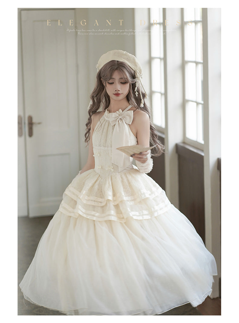 Urtto - Moonlight Dance - Elegant Lolita Halter-neck JSK Dress in Ballet Style (L M S XS) 42588:746499