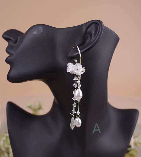 Classic Lolita Artificial Pearl Earrings with Rhinestone