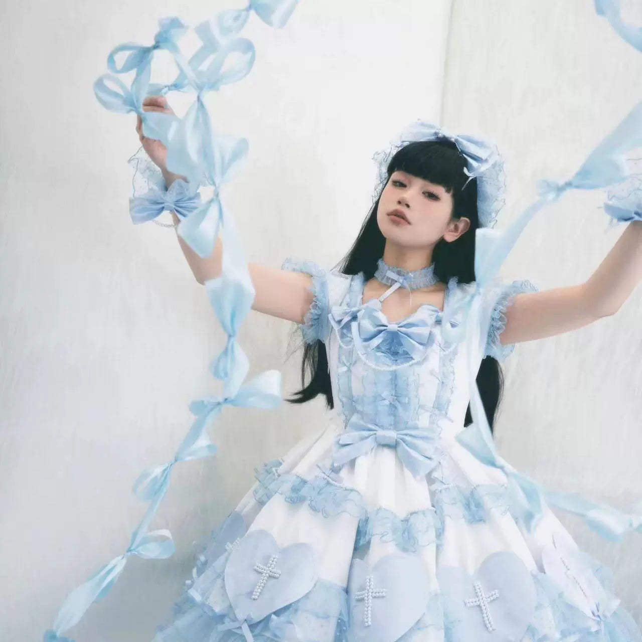 Showa Cross Lovers - Old School Lolita Heart Shaped OP Dress Accessories 39228:617026