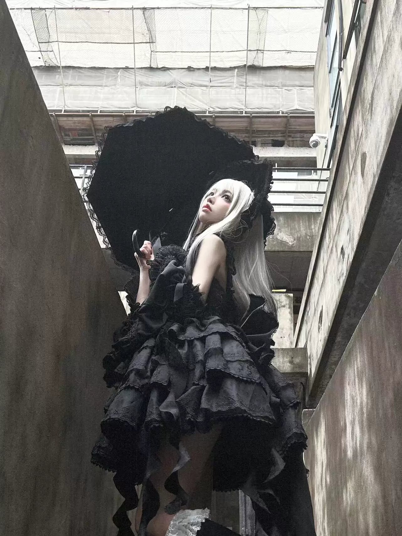 Mori Isle - Solid Gothic Lolita JSK Dress, Embroidered Lace 45658:857792